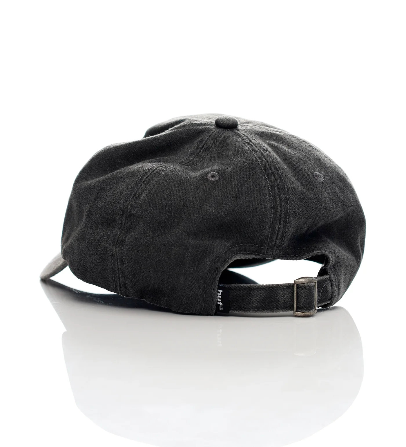 Sol Denim 6-Panel Curved Strapback, Washed Black - Image 2