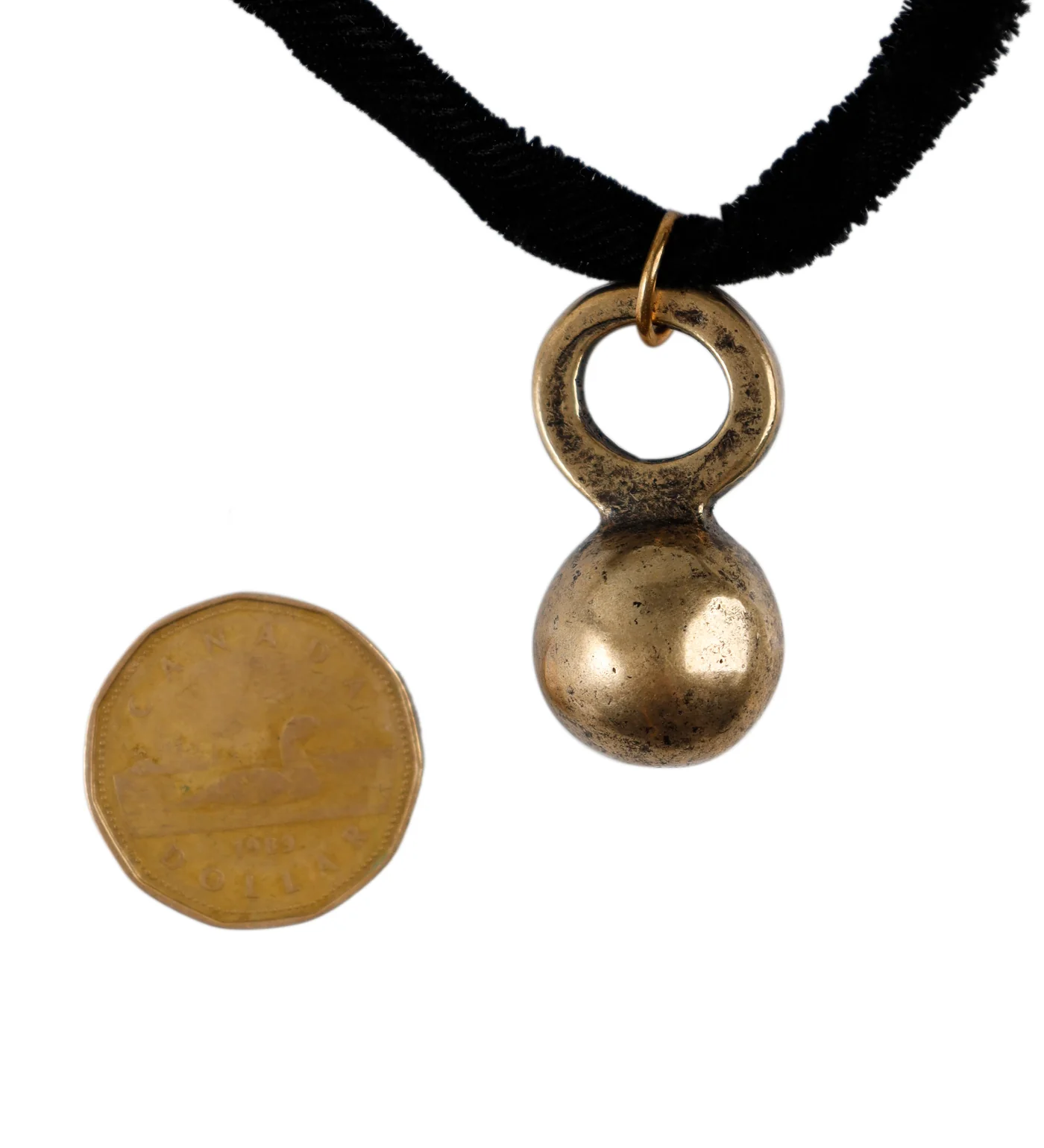 Sphere Pendant Round Choker, Black/Gold (2F) - Image 2