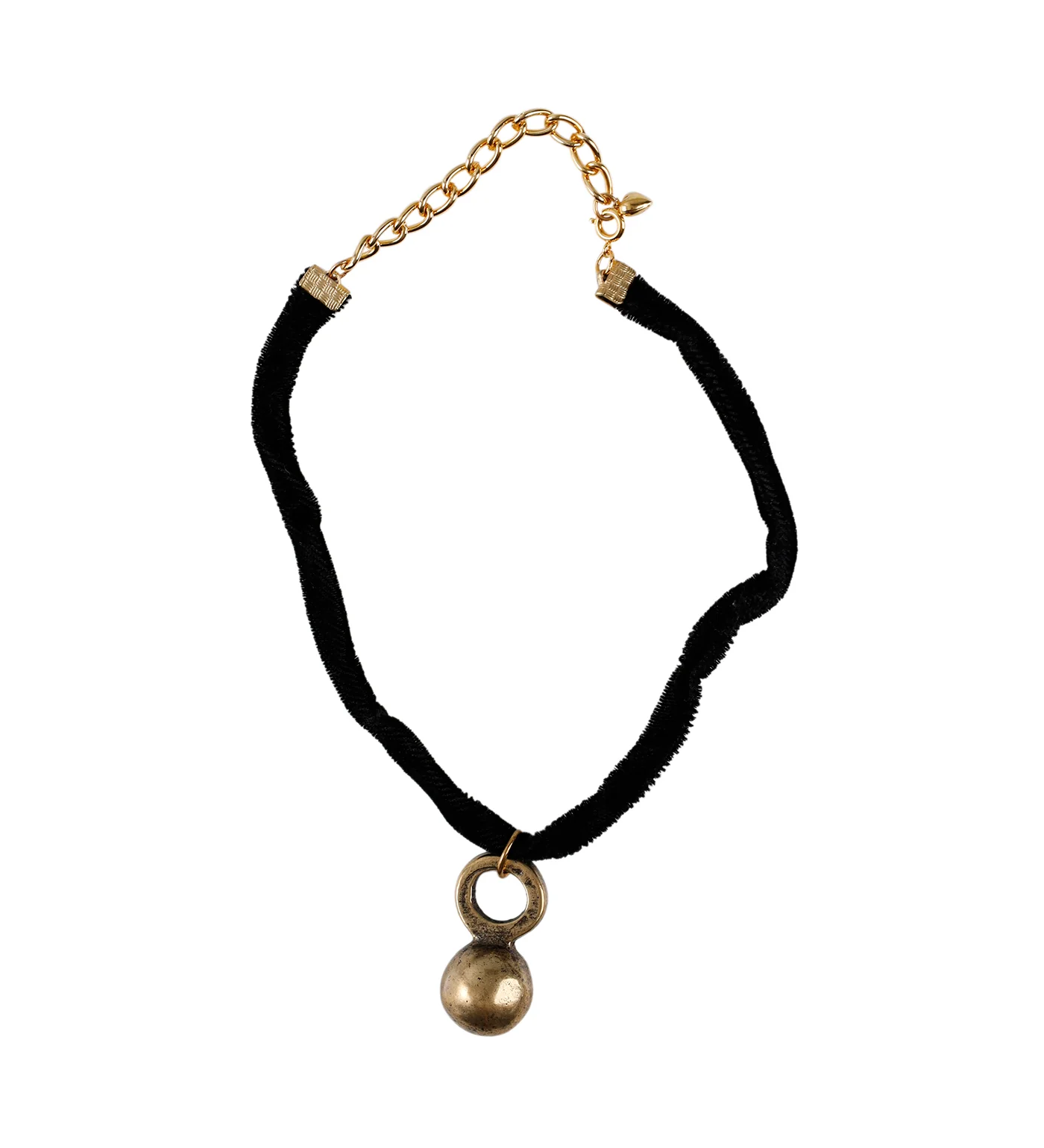 Sphere Pendant Round Choker, Black/Gold (2F) - Image 3