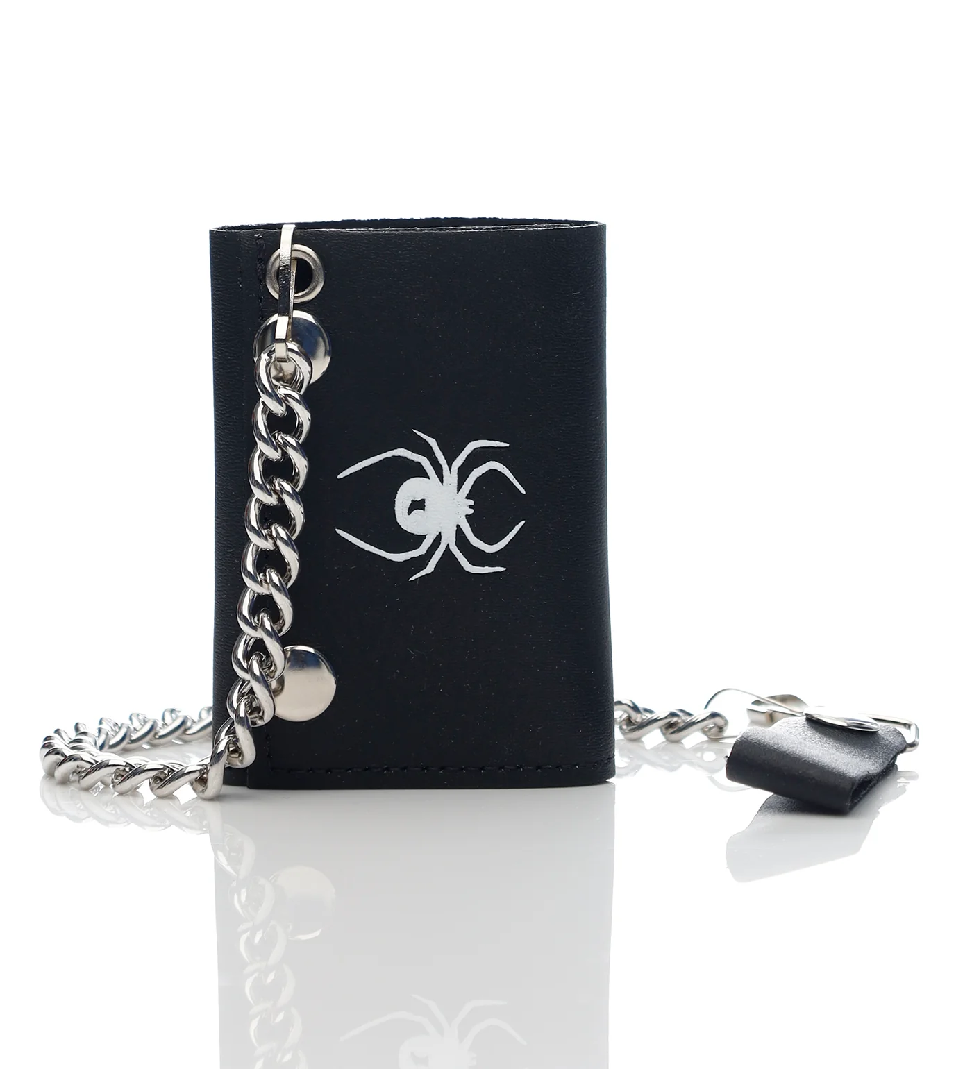 Spider Tri-fold Wallet W/Chain TC304-225, Black/White