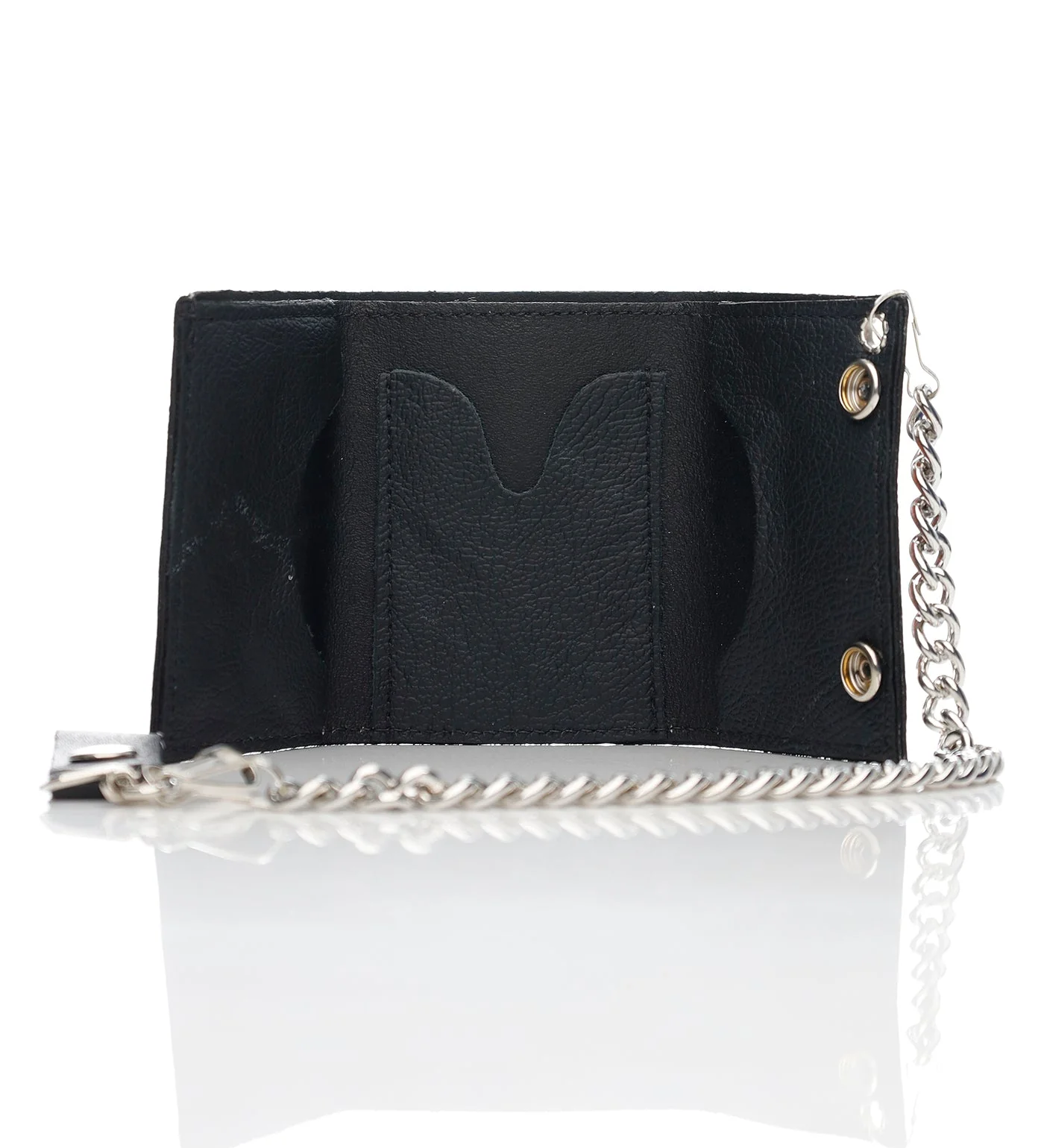 Spider Web Tri-fold Wallet W/Chain TC304-18, Black/White - Image 2