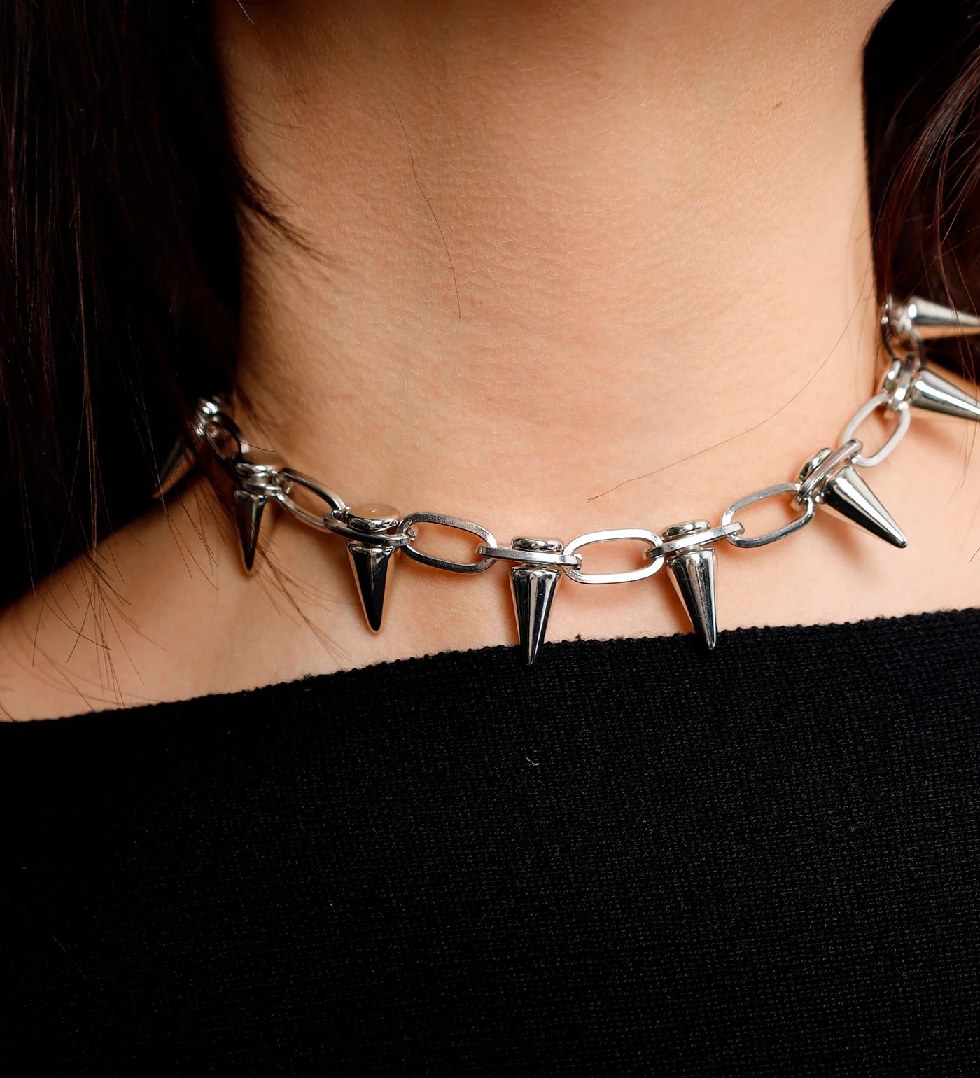 Spikes Necklaces, Silver(2E) - Image 3