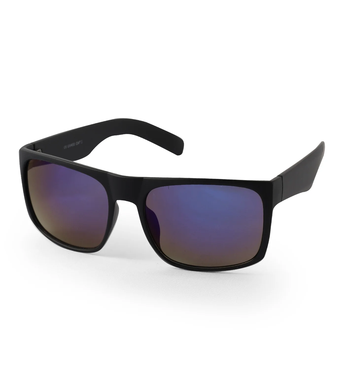 Squared Wayfarer, Matte Black/Purple Mirror