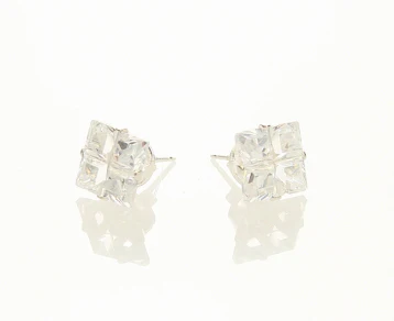 Squares 8mm (INVX-488), Clear/Sterling Silver