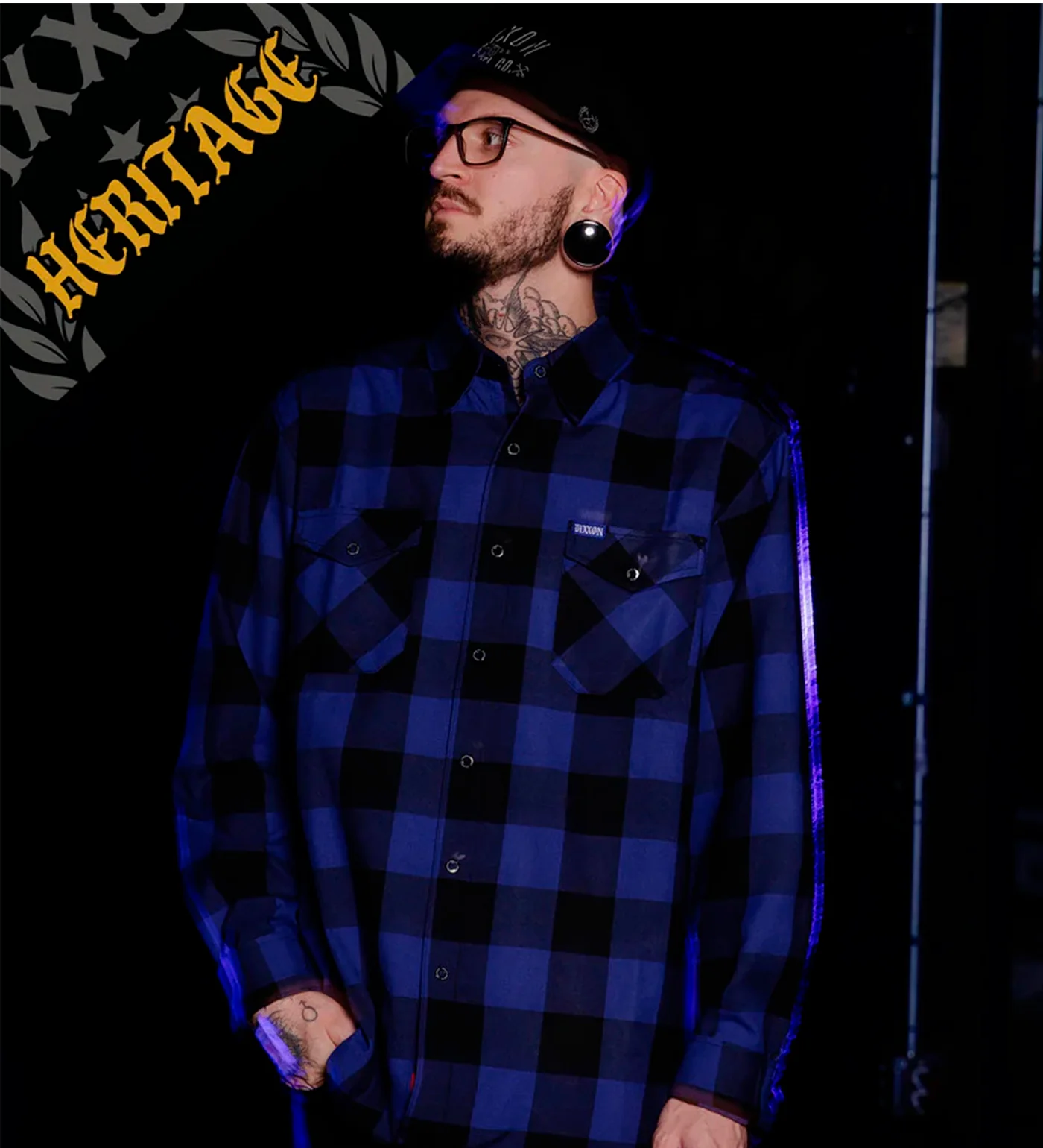 Stagedive Heritage Flannel, Blue/Black - Image 4