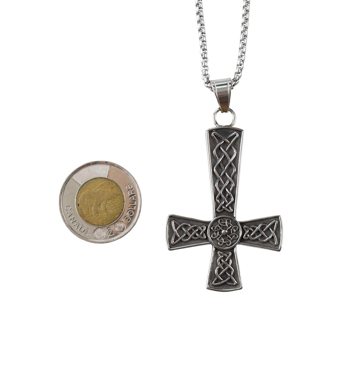 Stainless Inverted Celtic Cross, Stainless (2B) - Image 2