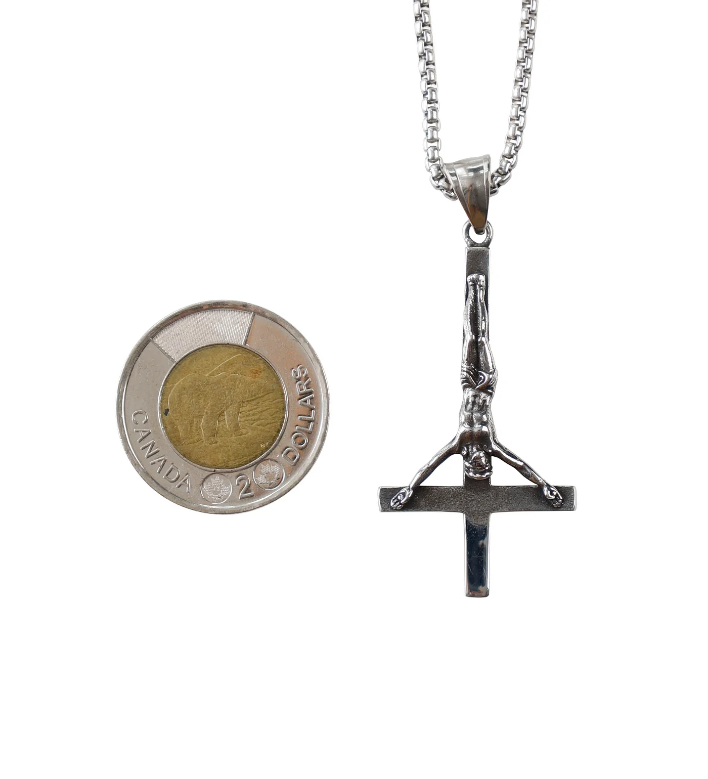 Stainless Inverted Jesus on a Cross, Stainless (2B) - Image 2