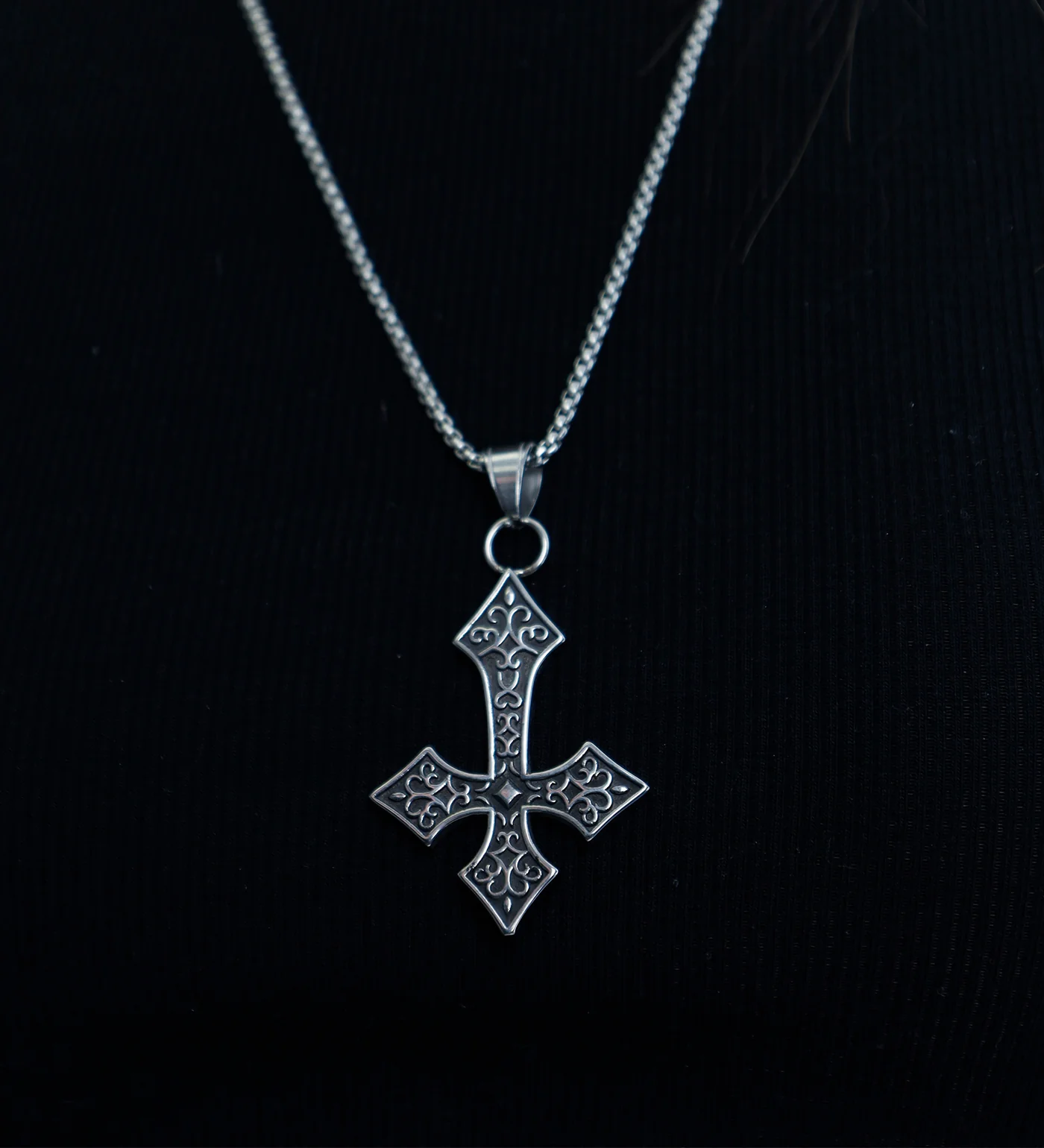 Stainless Inverted Medieval Cross, Stainless (2B) - Image 5