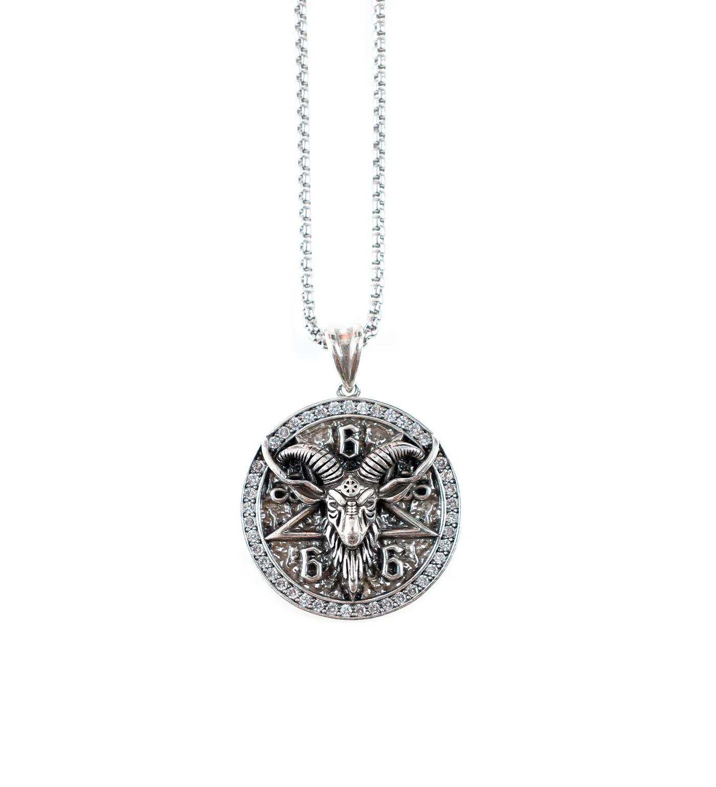 Stainless Satanic Goat, Silver (2E)