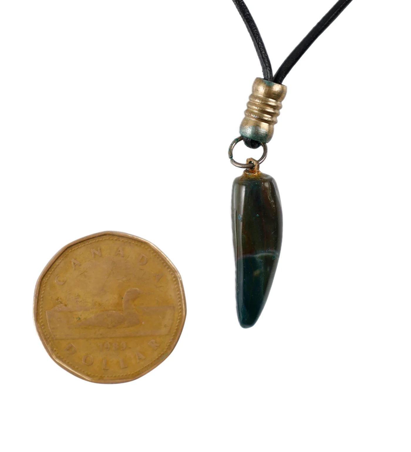 Stone Pendant String Necklace, Black/Green (2F) - Image 2