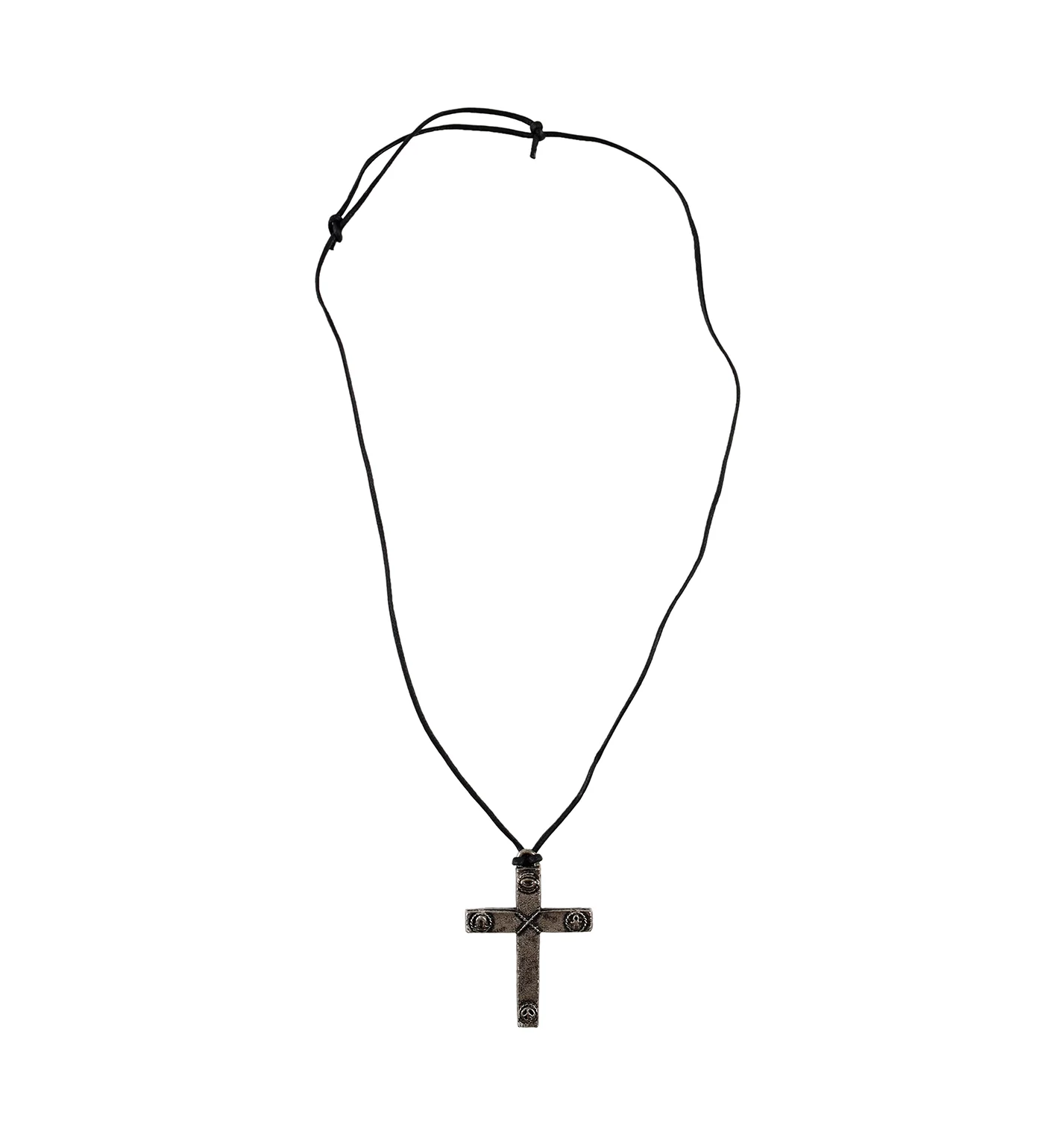 Symbols Cross String Necklace, Black/Silver(2A) - Image 3