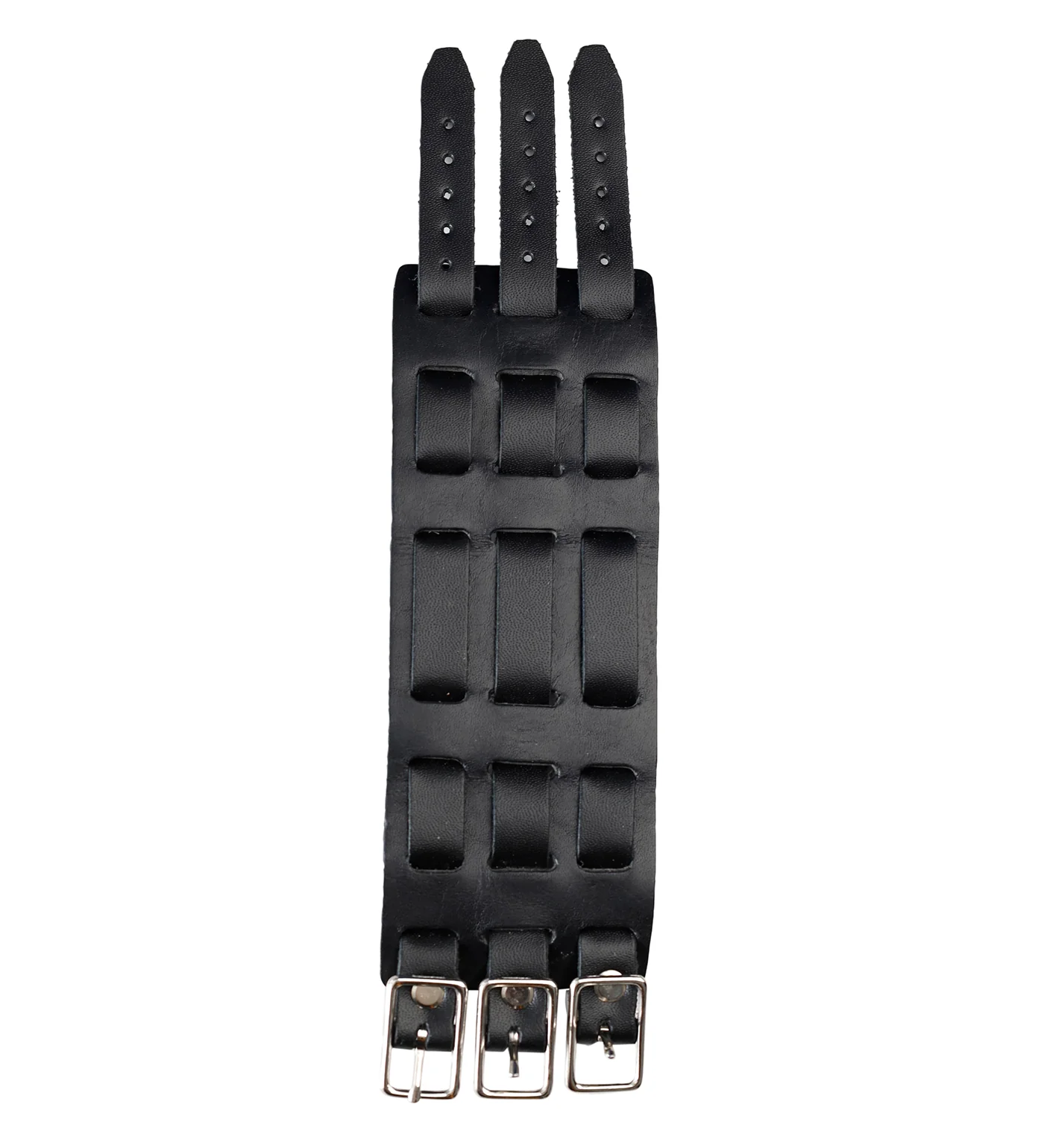 Three Strap Wrist Cuff HC-25, Black - Image 4