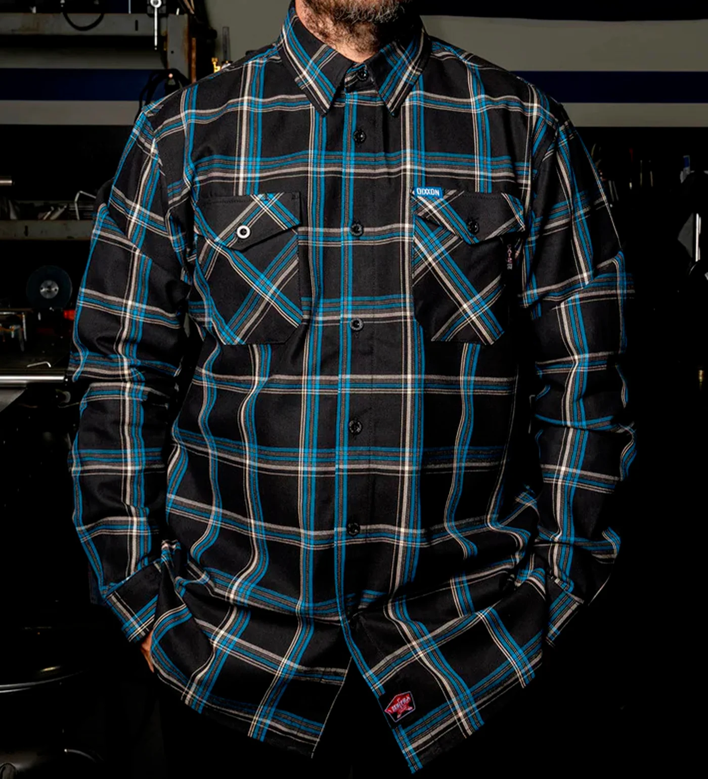 TIG Fire Resistant Flannel, Black/Blue - Image 4