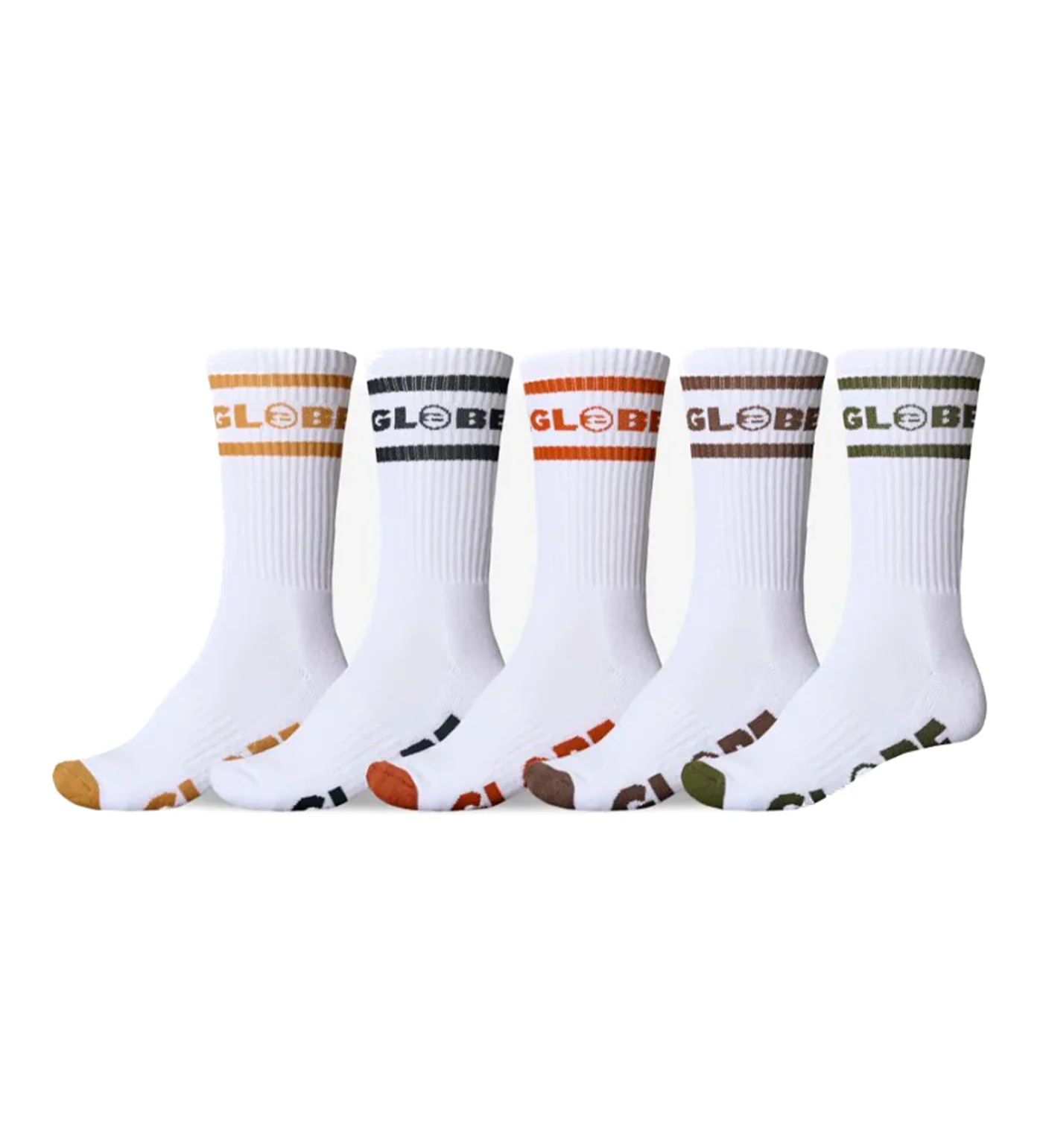 Tilt Hi Crew 5 Pack, White/Assorted