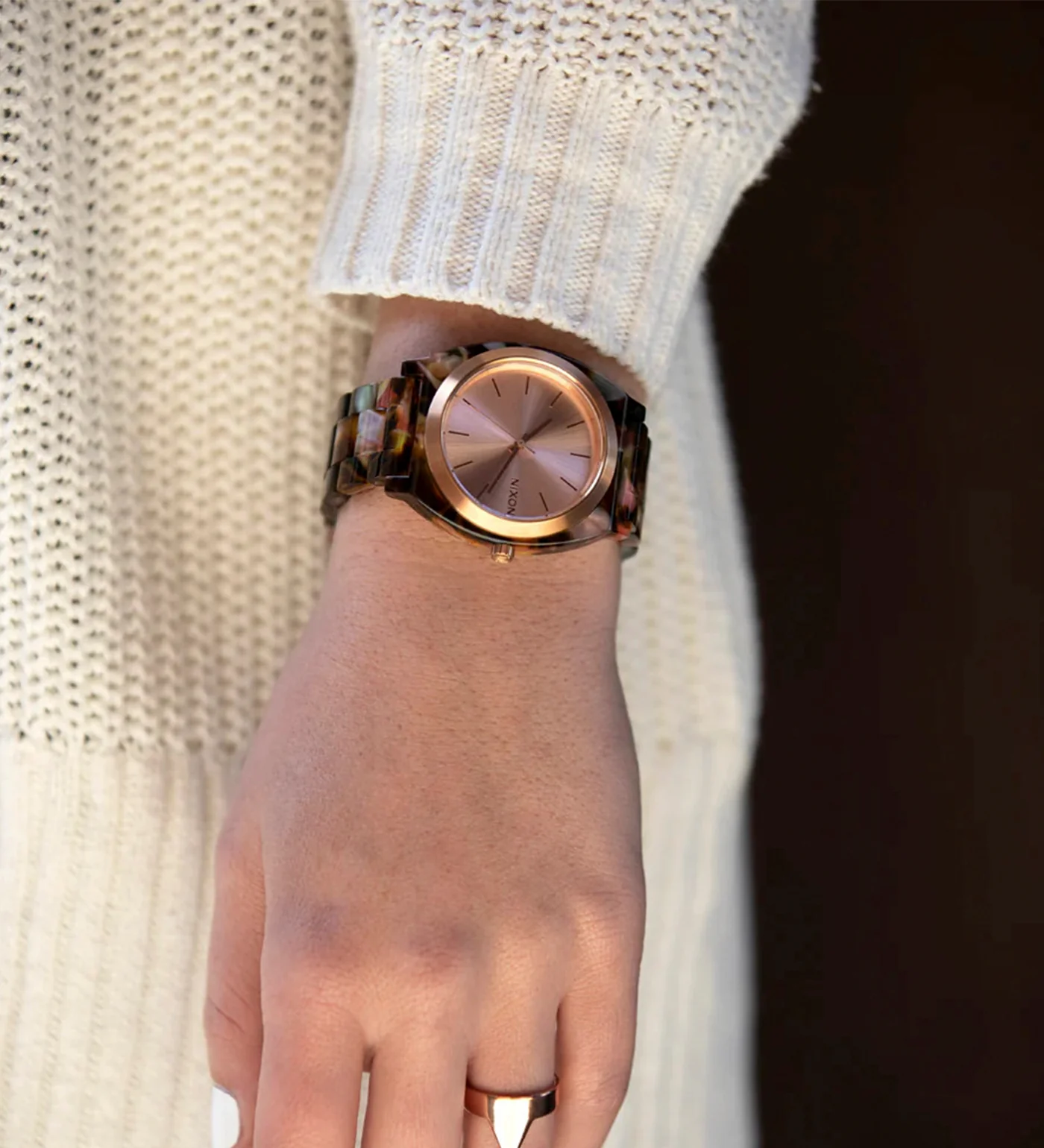 Time Teller Acetate, Rose Gold/Pink Tortoise - Image 6