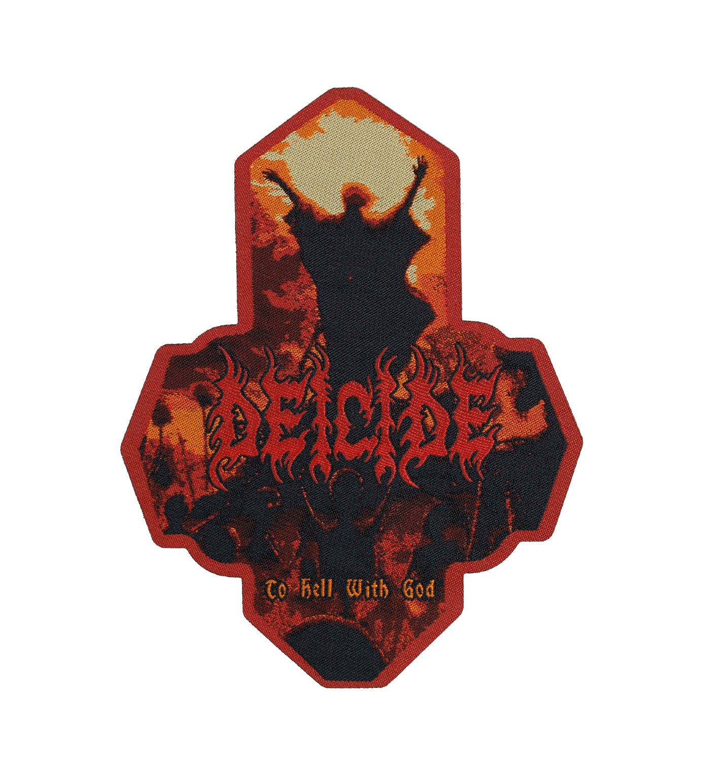 To Hell With God Die-Cut, Red Border