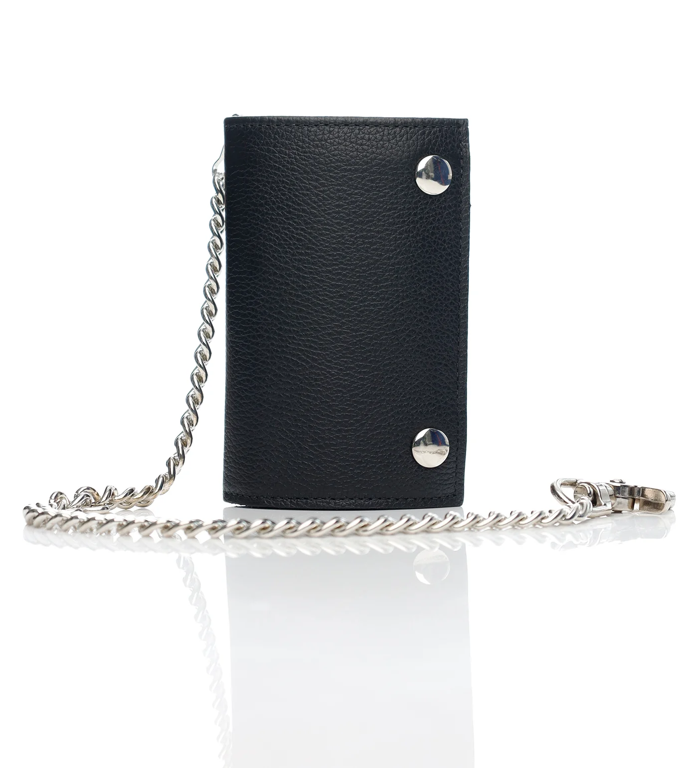 Tri-Fold XL Soft Wallet W/Chain TC817, Black