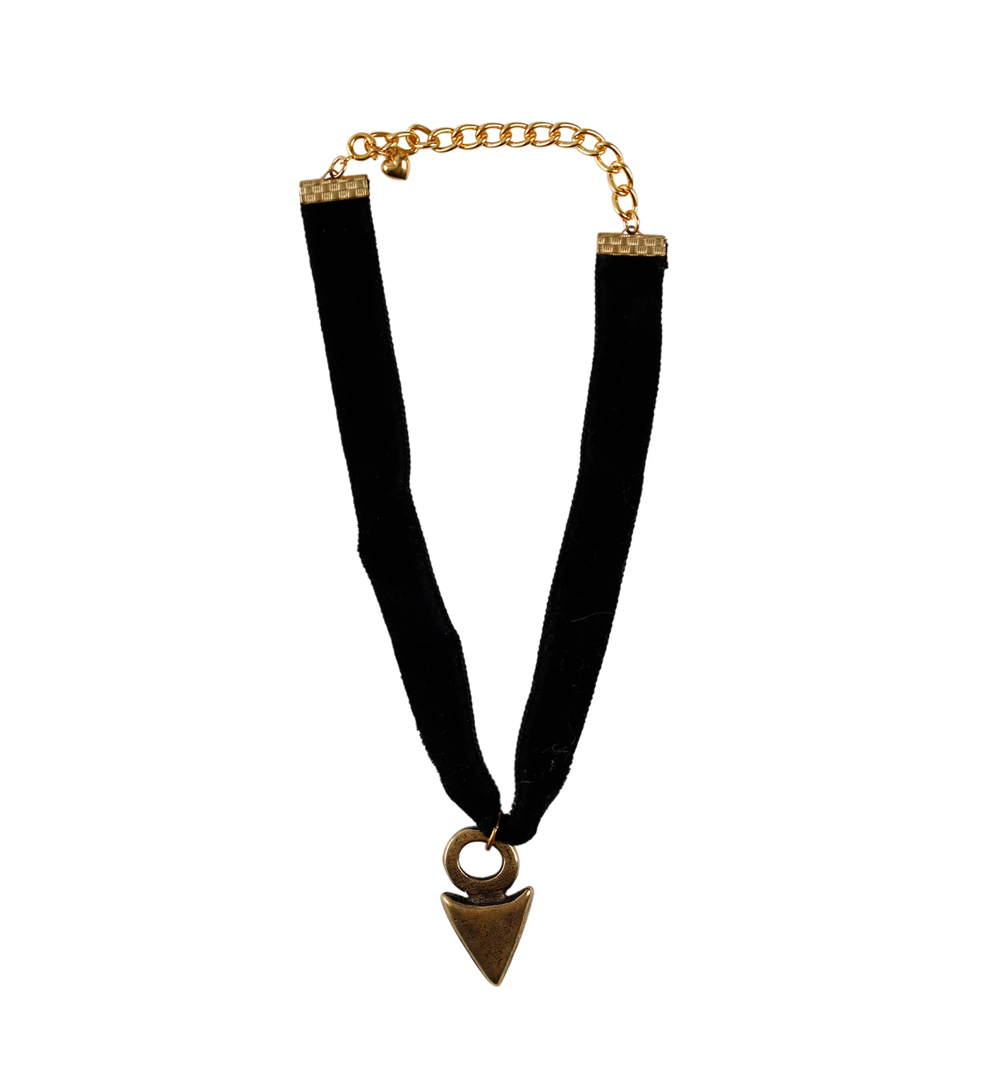 Triangle Pendant Flat Choker, Black/Gold (2F) - Image 3