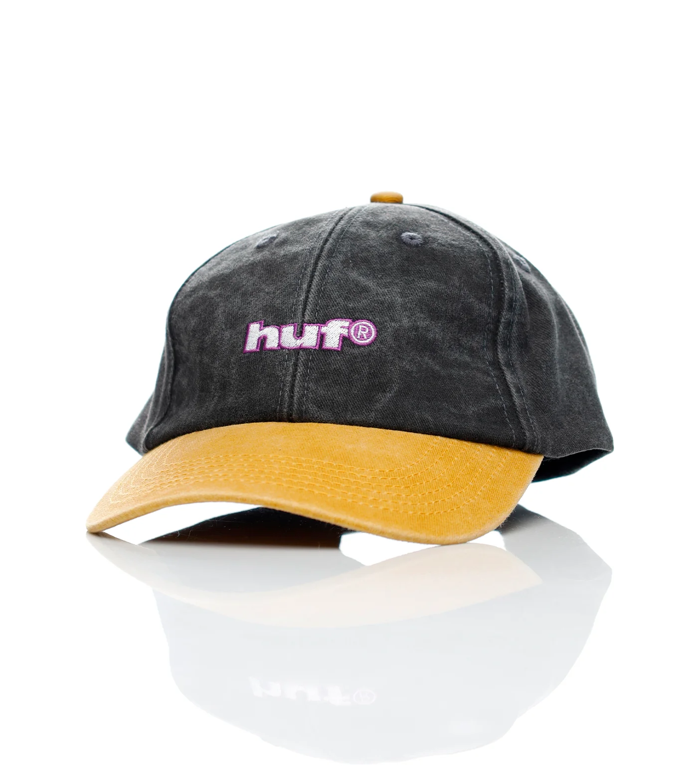 Two Tone 89 6-Panel Strapback, Washed Black