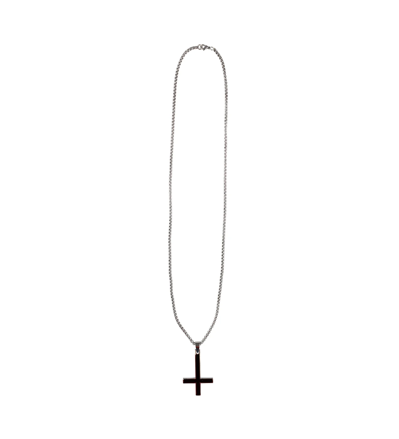 Upside Down Stainless Cross, Black/Silver (2B) - Image 2