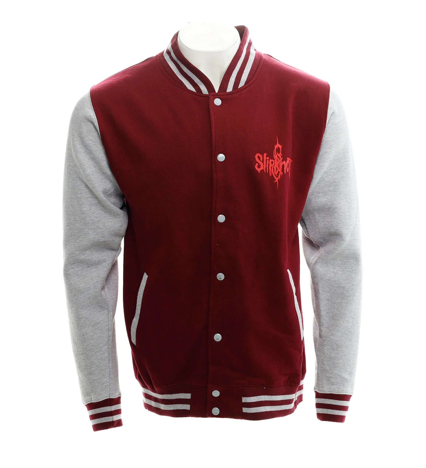 Varsity Jacket Sweatshirt  9 Point Star, Maroon/Grey