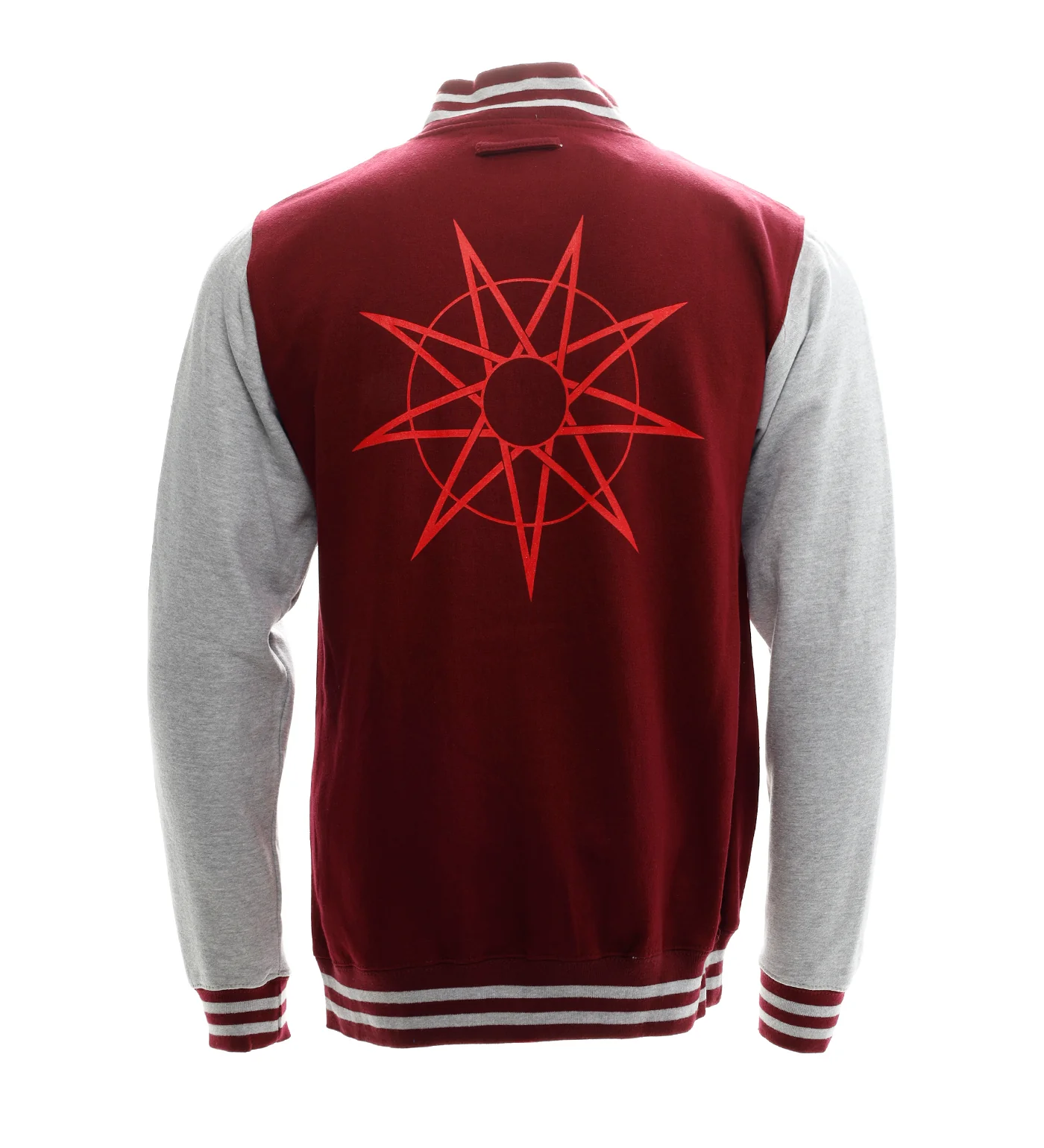 Varsity Jacket Sweatshirt  9 Point Star, Maroon/Grey - Image 2
