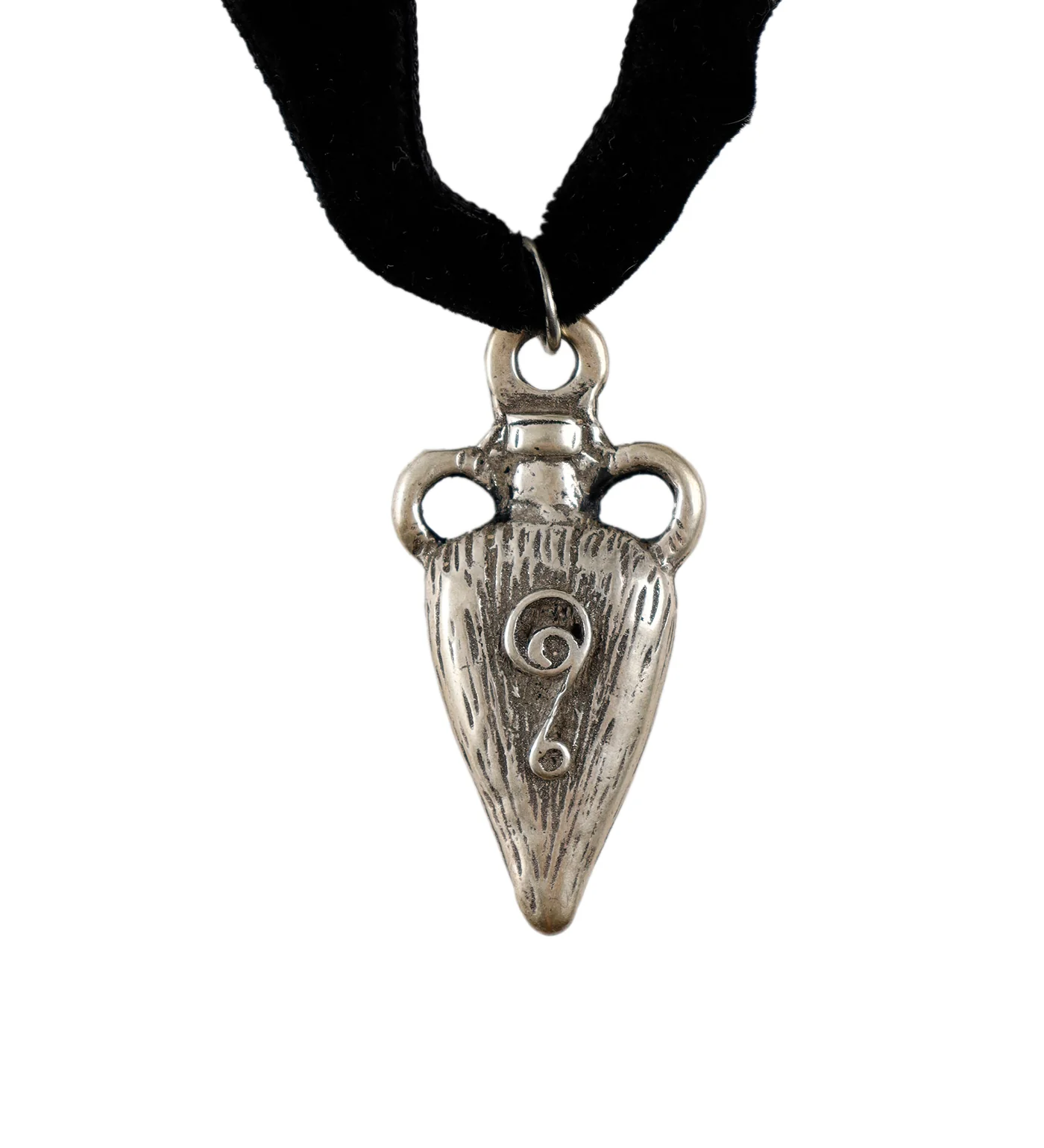 Vase Pendant Flat Choker, Black/Silver (2F)