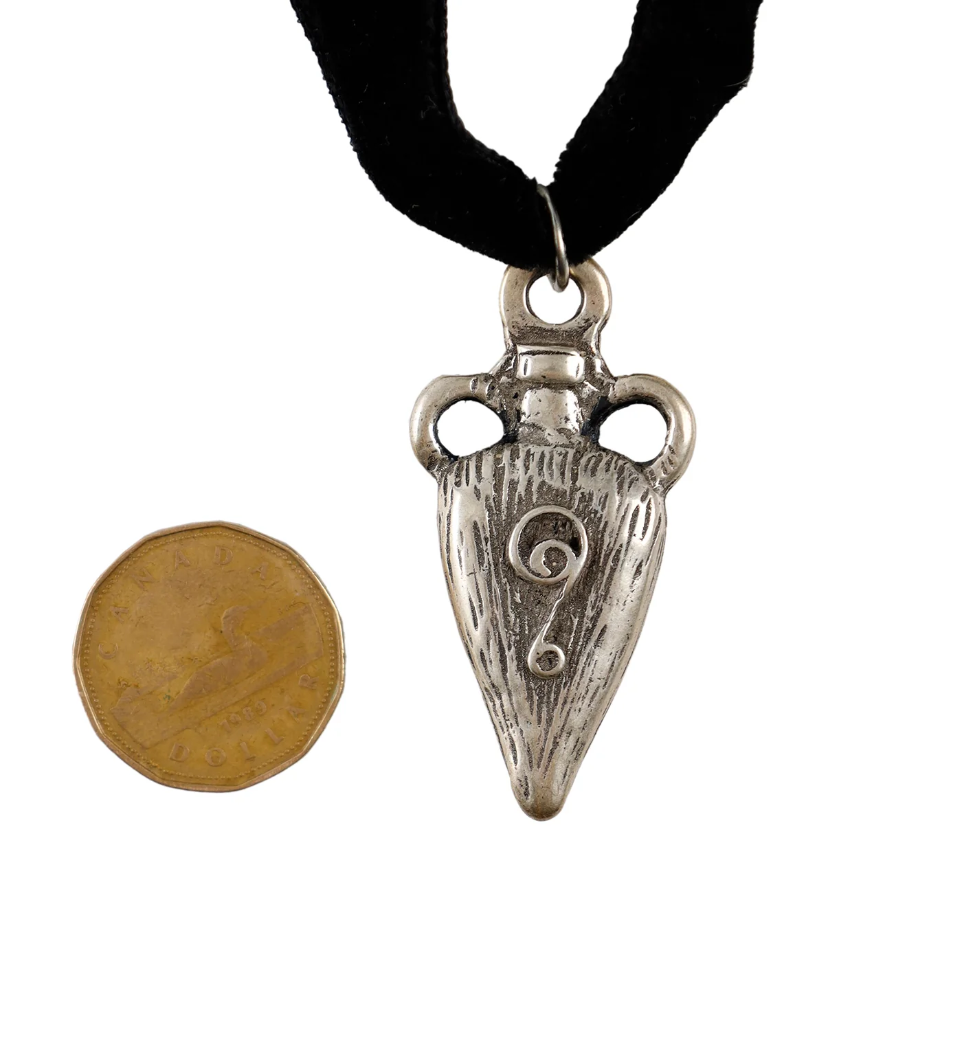 Vase Pendant Flat Choker, Black/Silver (2F) - Image 2