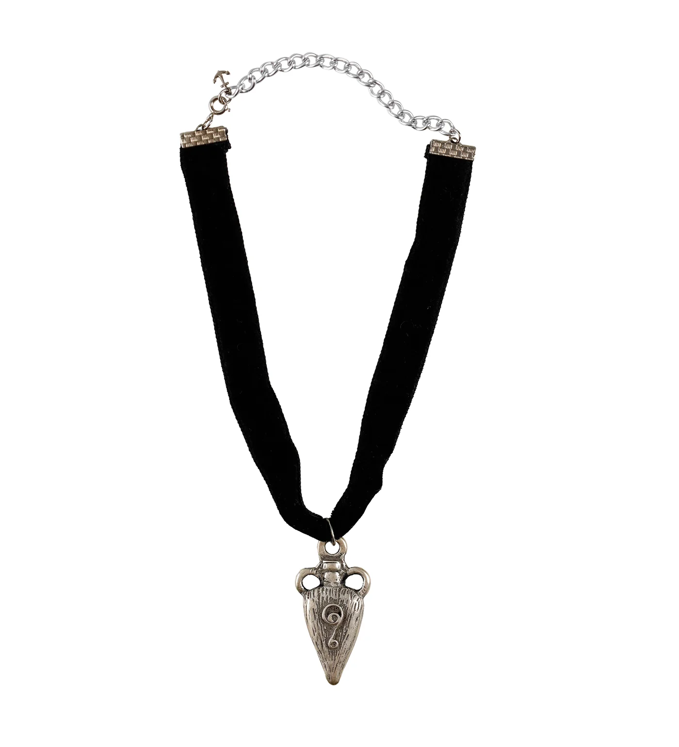 Vase Pendant Flat Choker, Black/Silver (2F) - Image 3