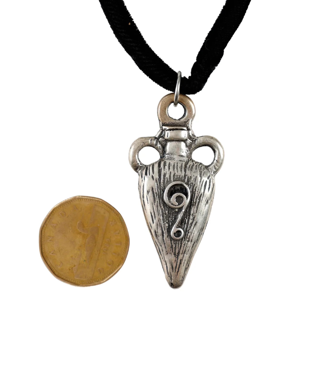 Vase Pendant Round Choker, Black/Silver (2F) - Image 2