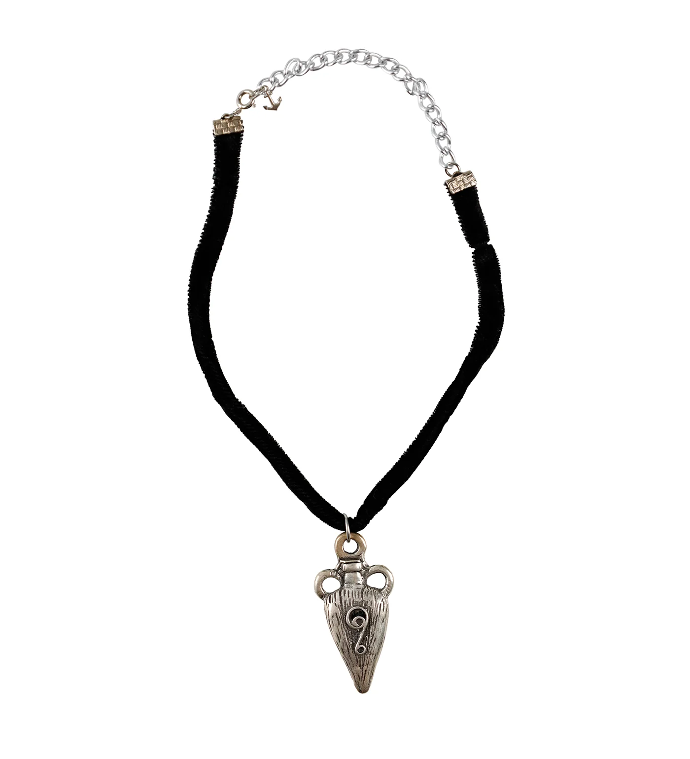 Vase Pendant Round Choker, Black/Silver (2F) - Image 3