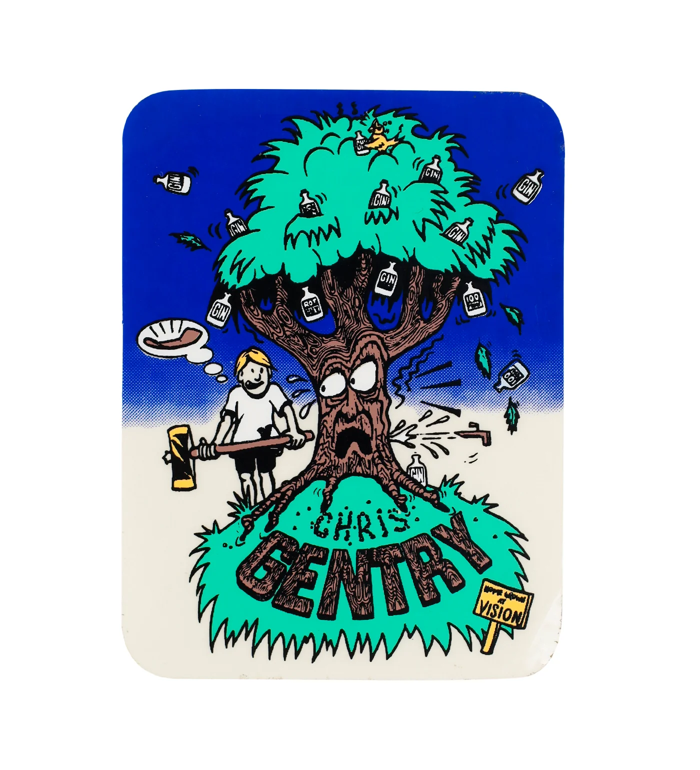 Vintage 1980's Sticker - Chris Gentry, Multi