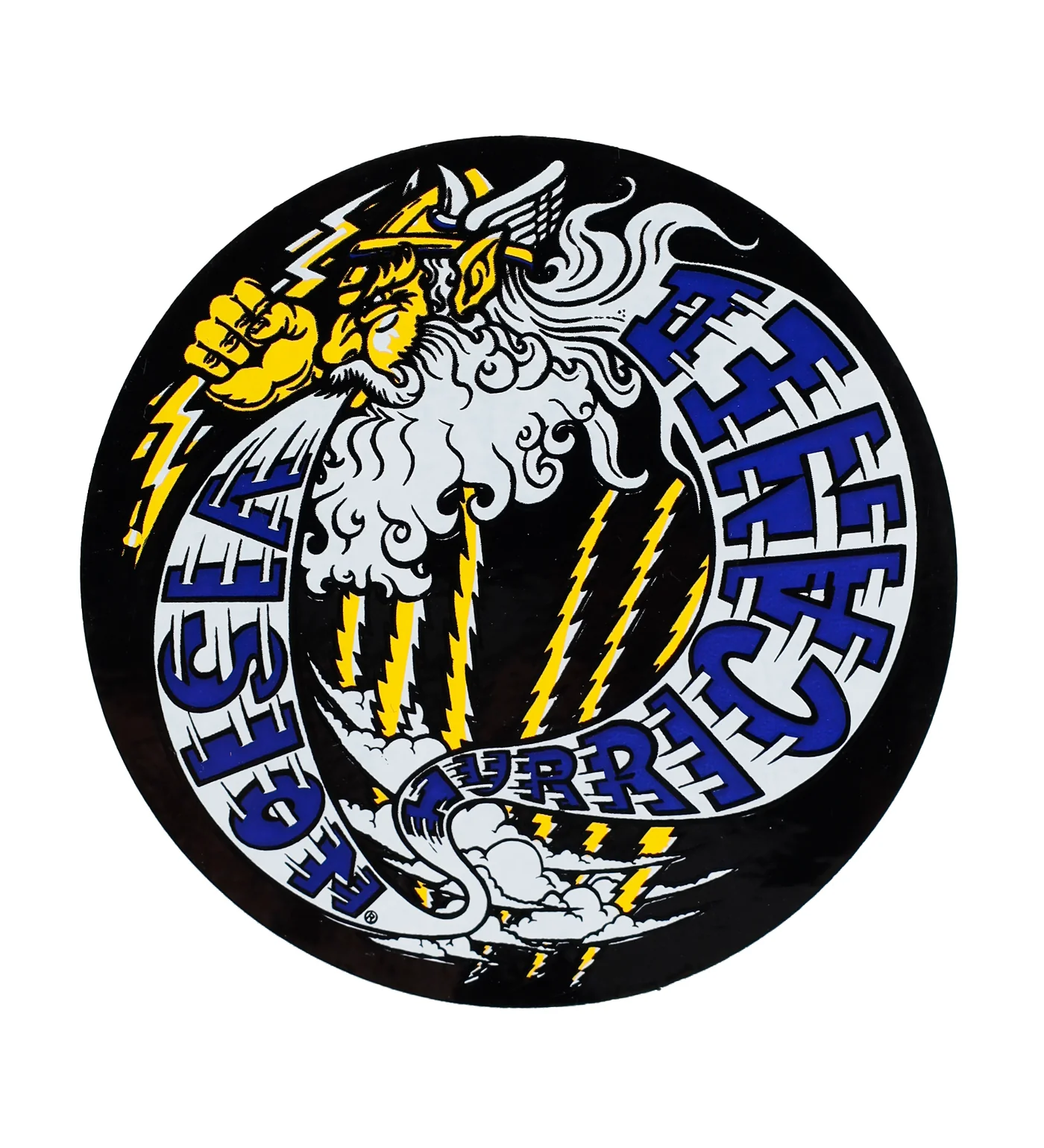 Vintage 1980's Sticker - Hurricane, Black/Indigo/Transparent