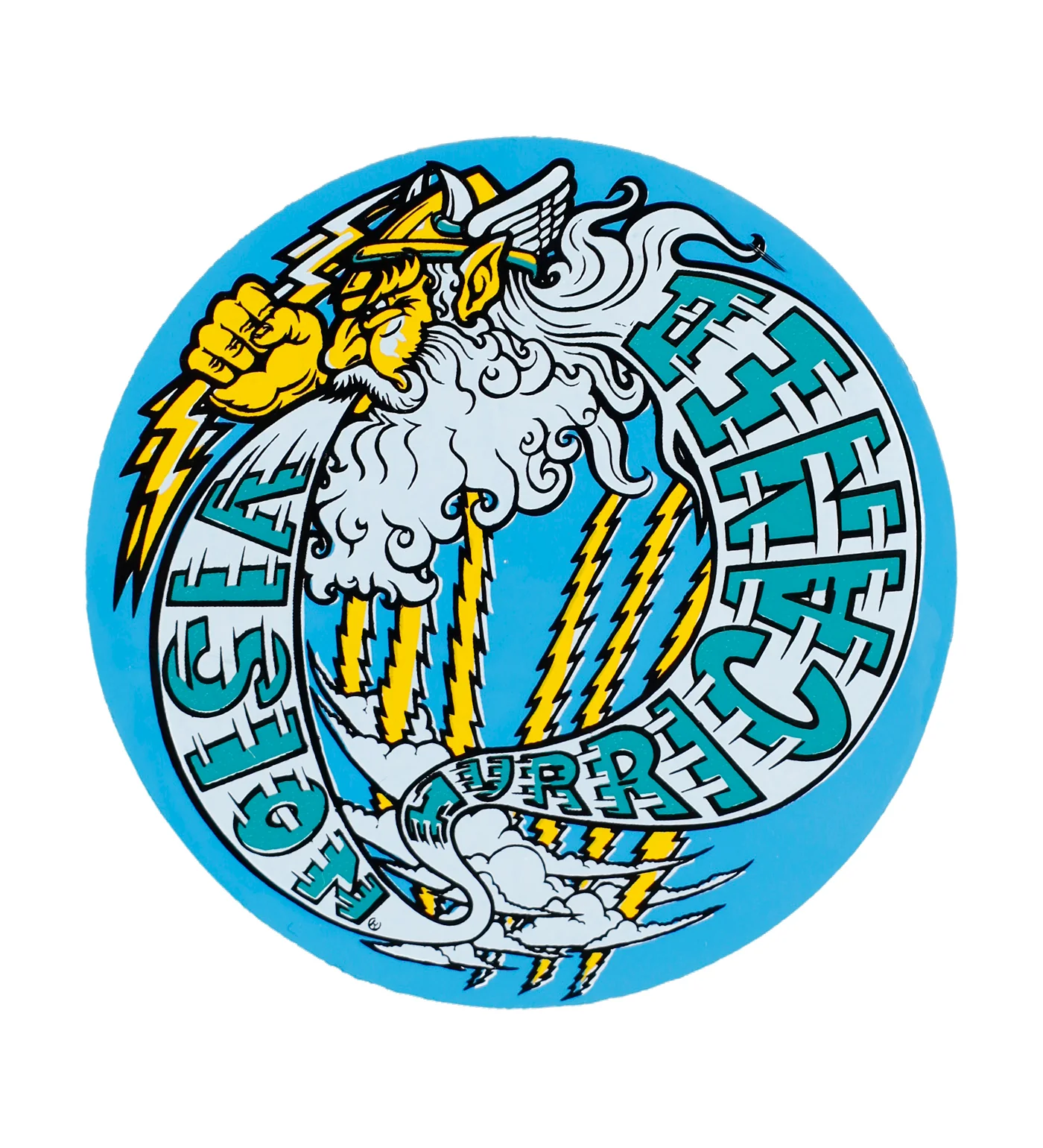 Vintage 1980's Sticker - Hurricane, Blue/Multi