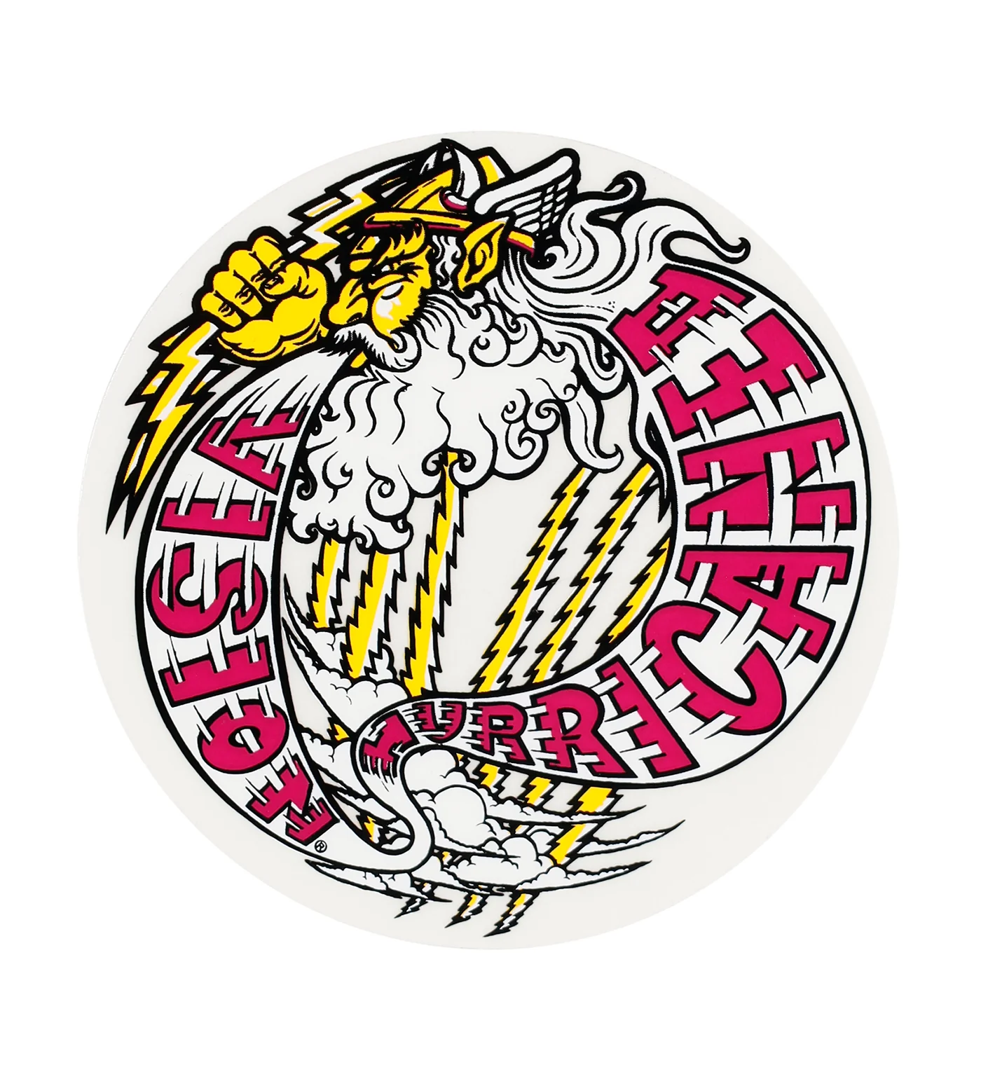 Vintage 1980's Sticker - Hurricane, White/Burgundy/Transparent