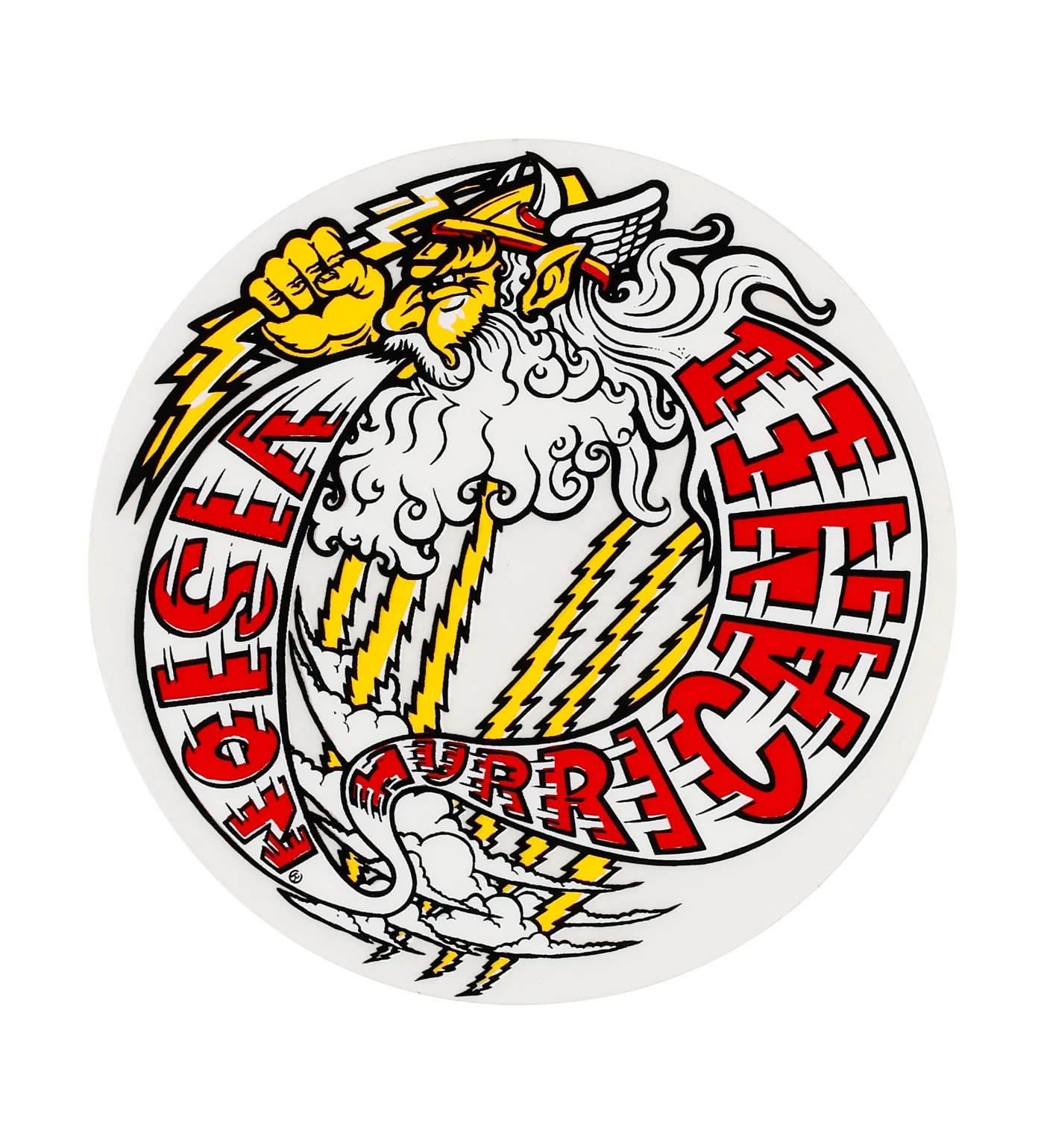 Vintage 1980's Sticker - Hurricane, White/Red/Transparent