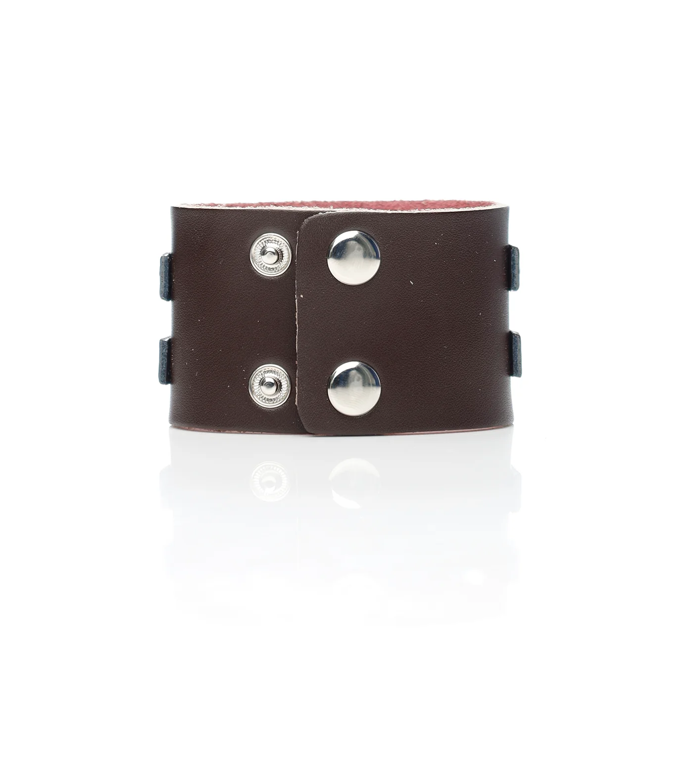 Vintage PU Leather Wristband, Brown - Image 2