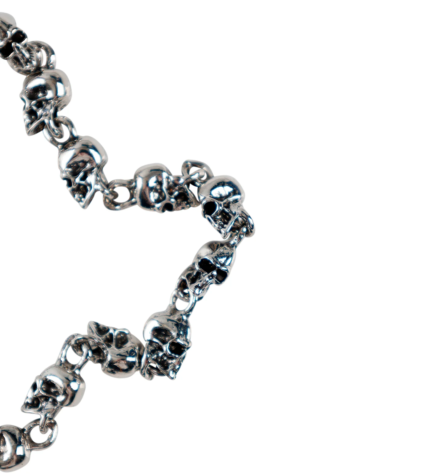 Vintage Skull Chain Bracelet, Vintage Silver(2D) - Image 2