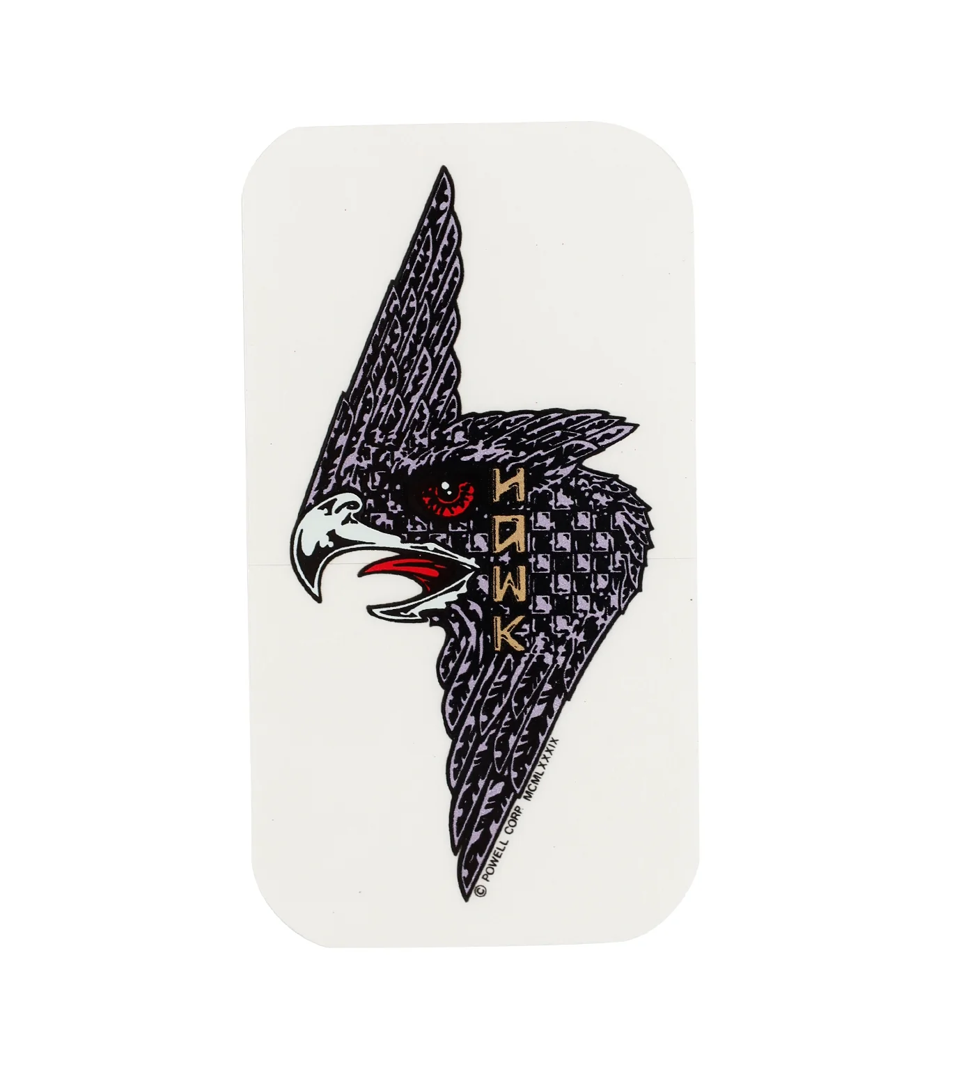 Vintage Sticker - Hawk, Purple/Transparent