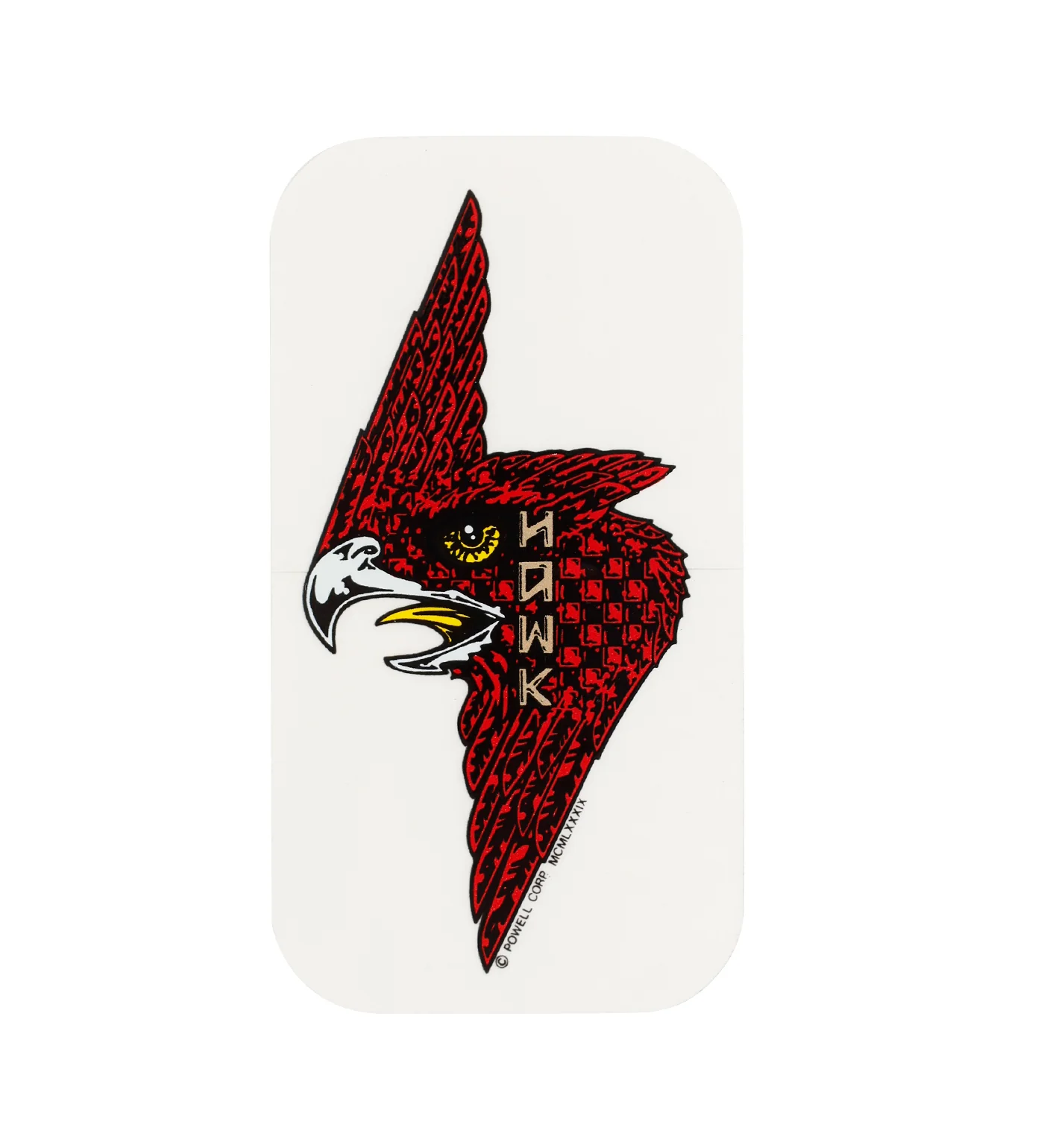 Vintage Sticker - Hawk, Red/Transparent