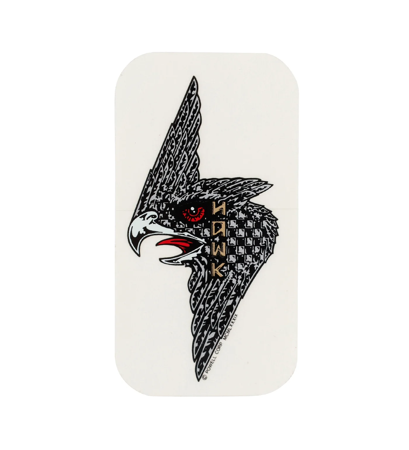 Vintage Sticker - Hawk, Silver/Transparent