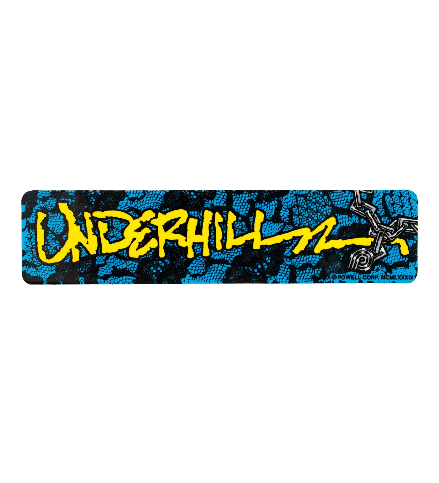 Vintage Sticker - Underhill, Blue/Yellow