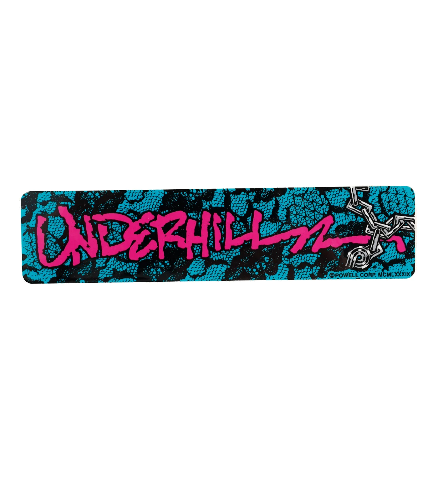Vintage Sticker - Underhill, Turquoise/Pink