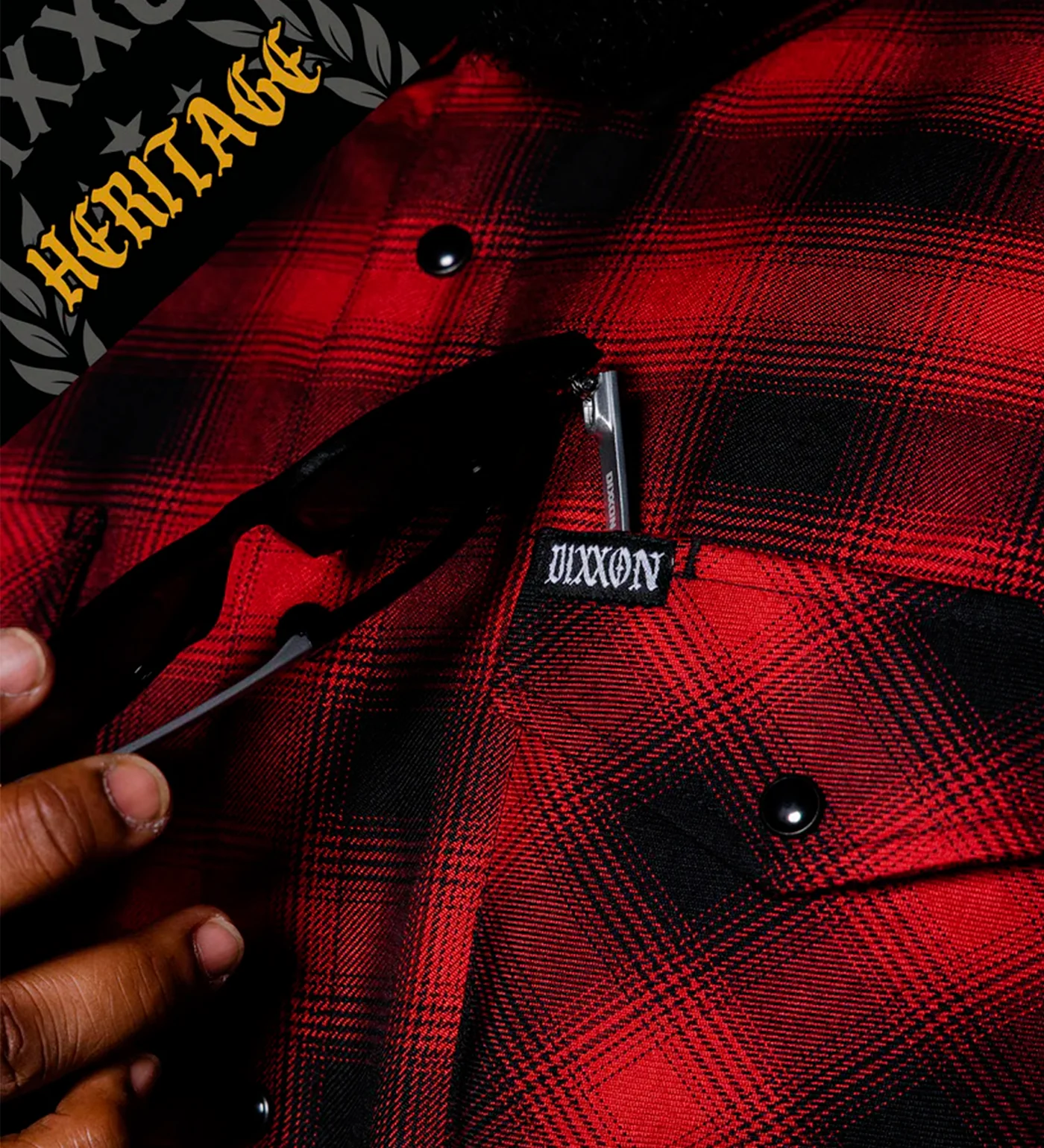 Watts Heritage Flannel, Red/Black - Image 4