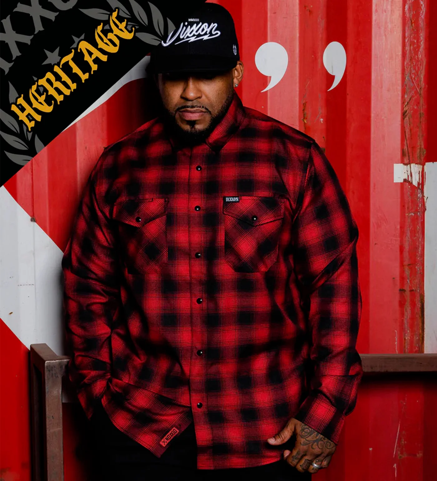 Watts Heritage Flannel, Red/Black - Image 5