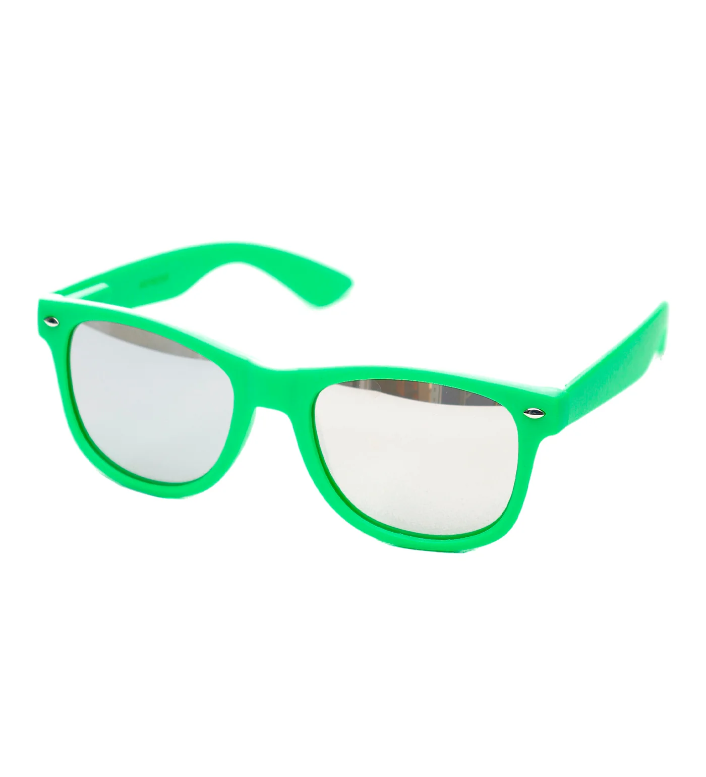 Wayfarer, Neon Green/Silver Mirror