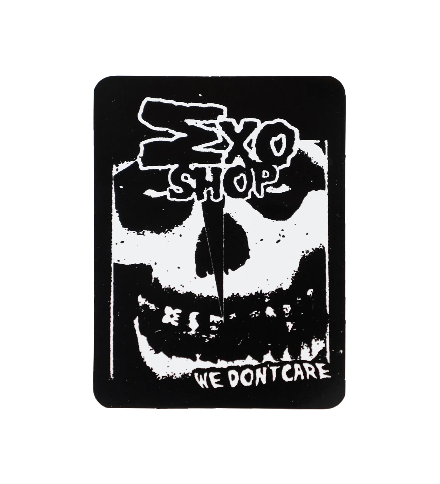 We Don't Care Logo Small, White/Black (I)