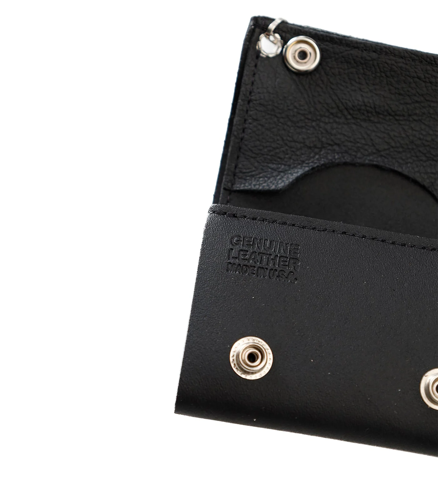 White Skull Tri-fold Wallet W/Chain TC304-229, Black/White - Image 3