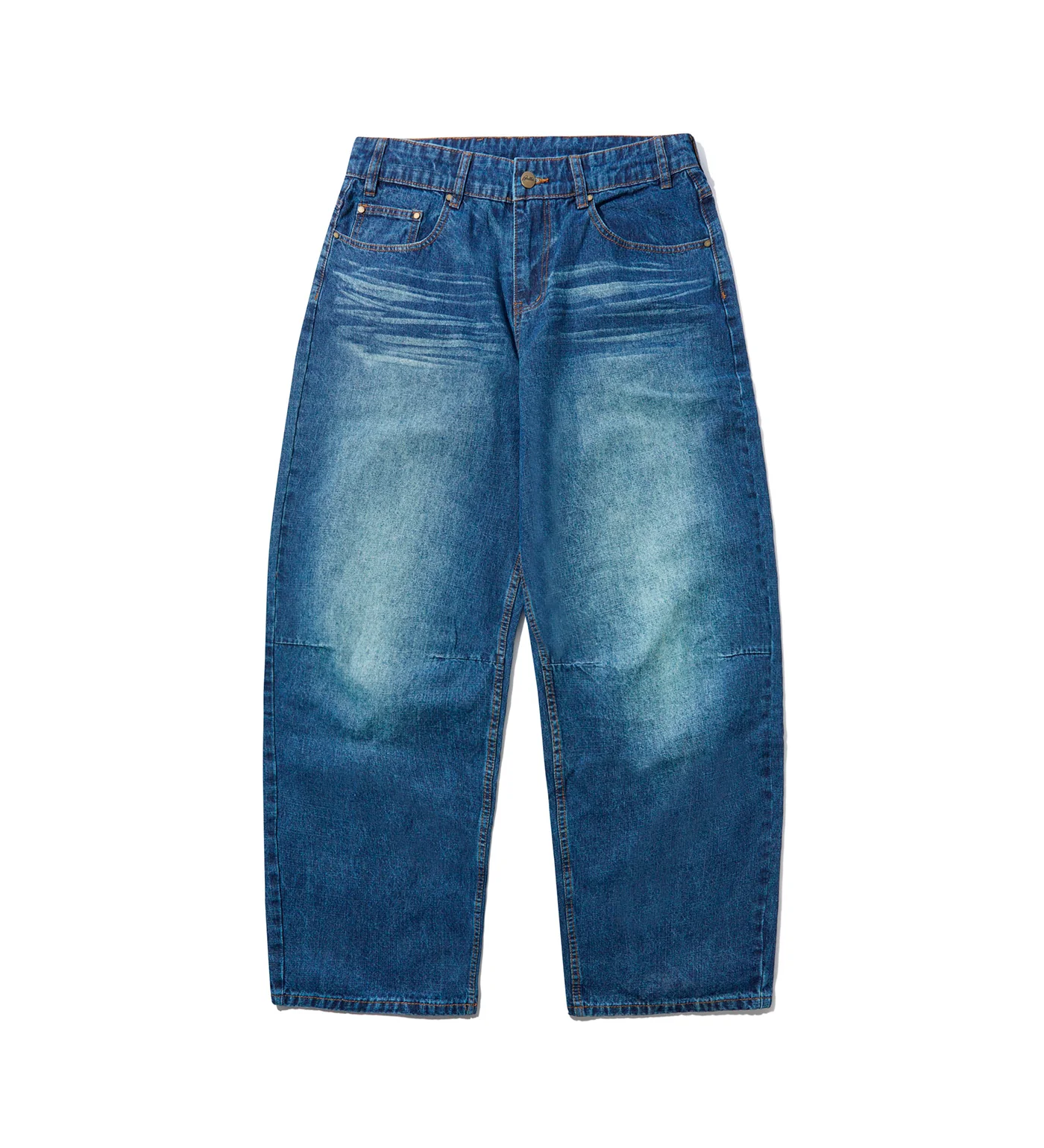 Wide Cut Denim, Dark Blue Slub