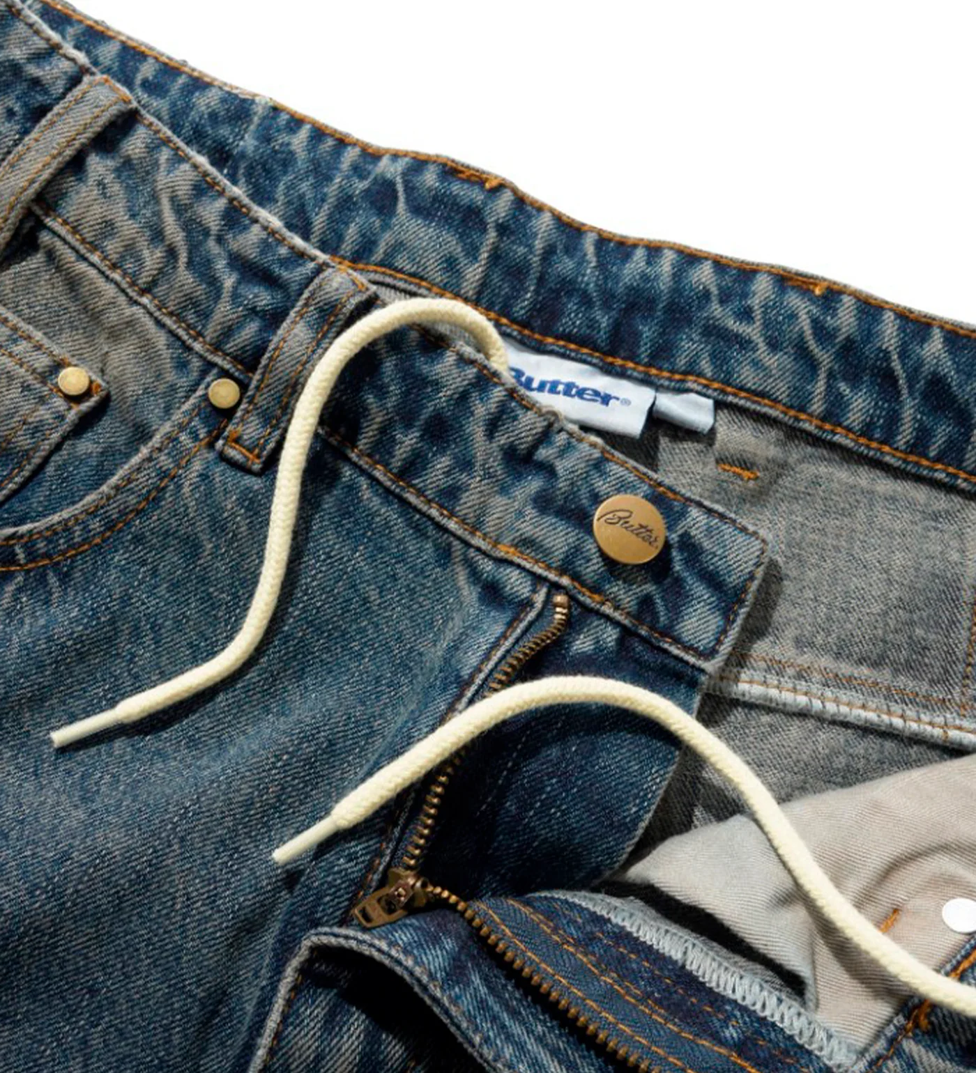 Wide Cut Denim, Dirty Wash Indigo - Image 3